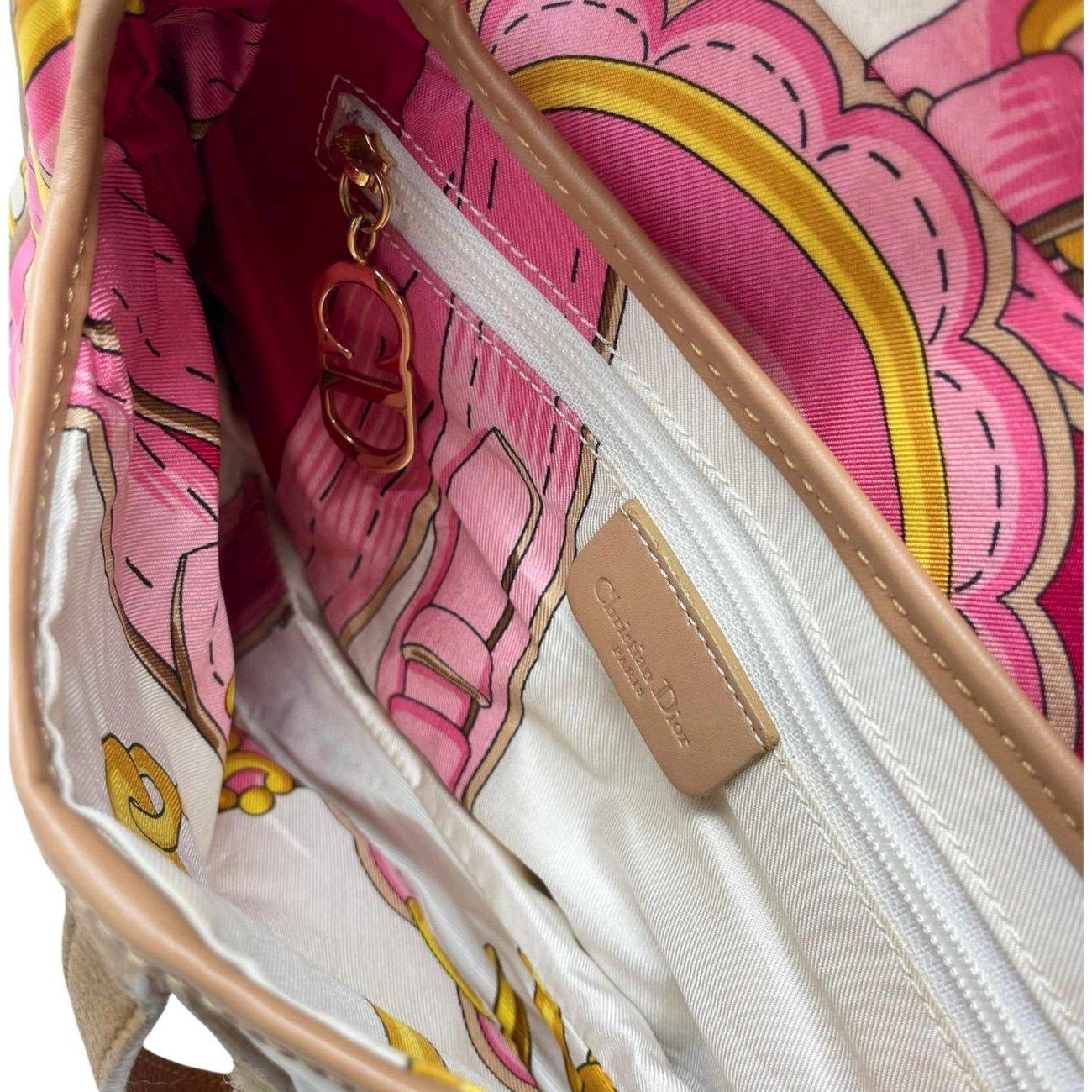 Dior Satin Print Saddle Bag - Image 4
