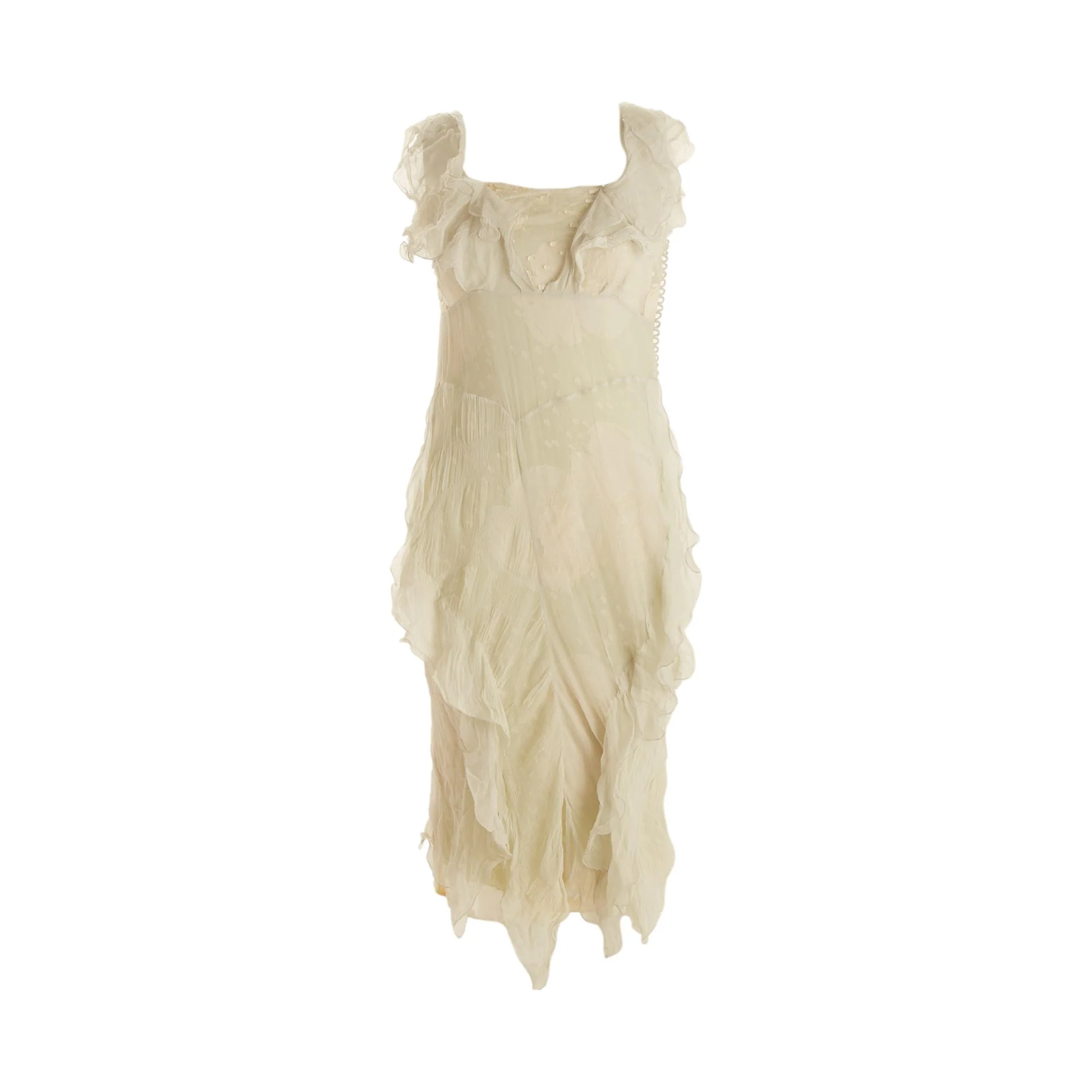 Dior Sheer Ruffle Floral Dress