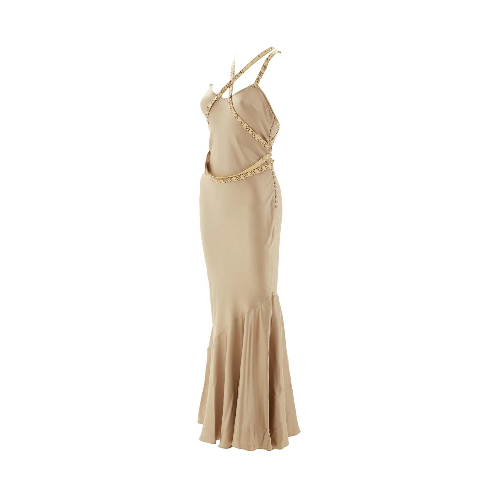 Dior Silk + Snakeskin Strap Gown - Image 3