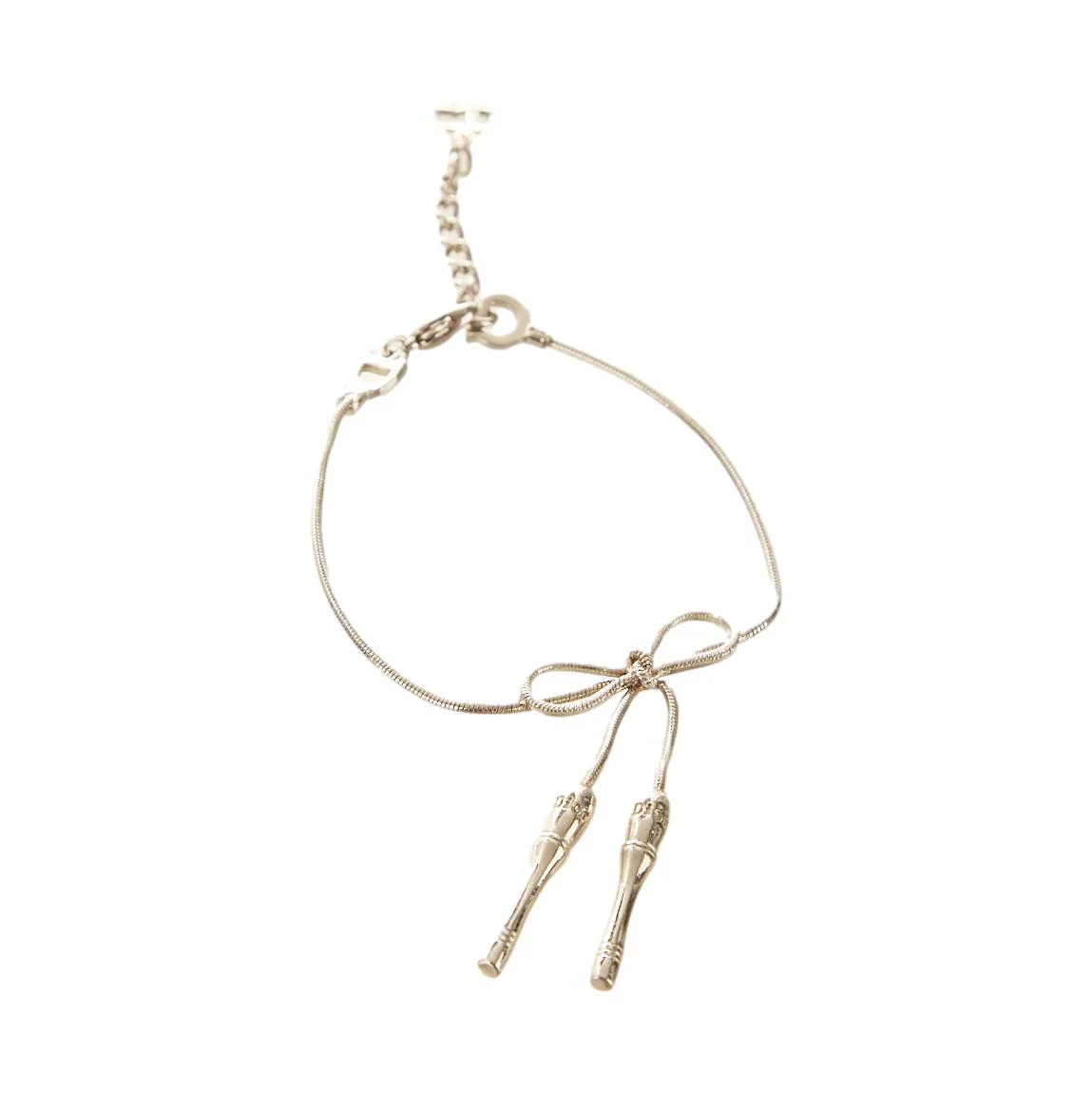 Dior Silver Jump Rope Charm Bracelet