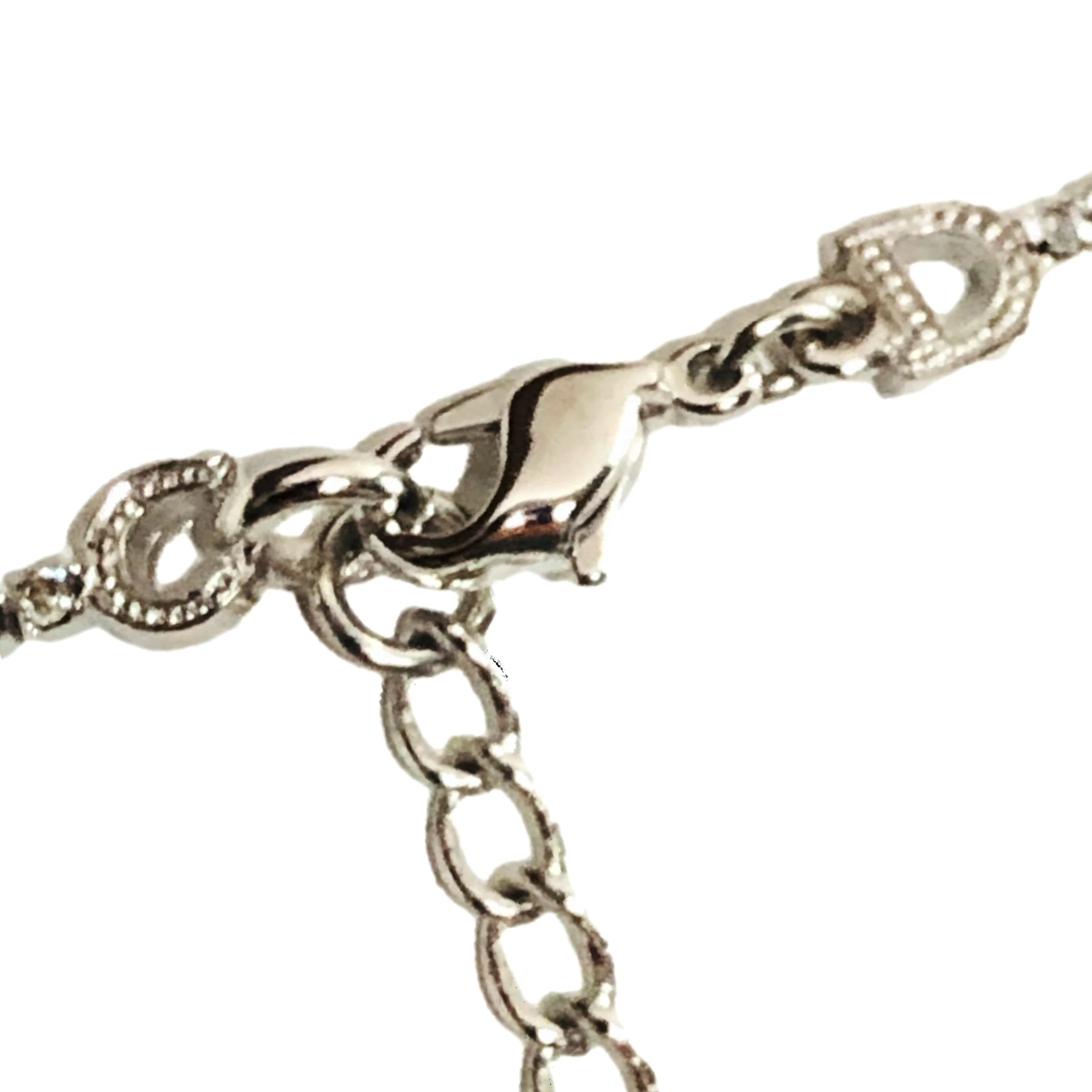 Dior Silver Rhinestone Credit Card Necklace - Image 3