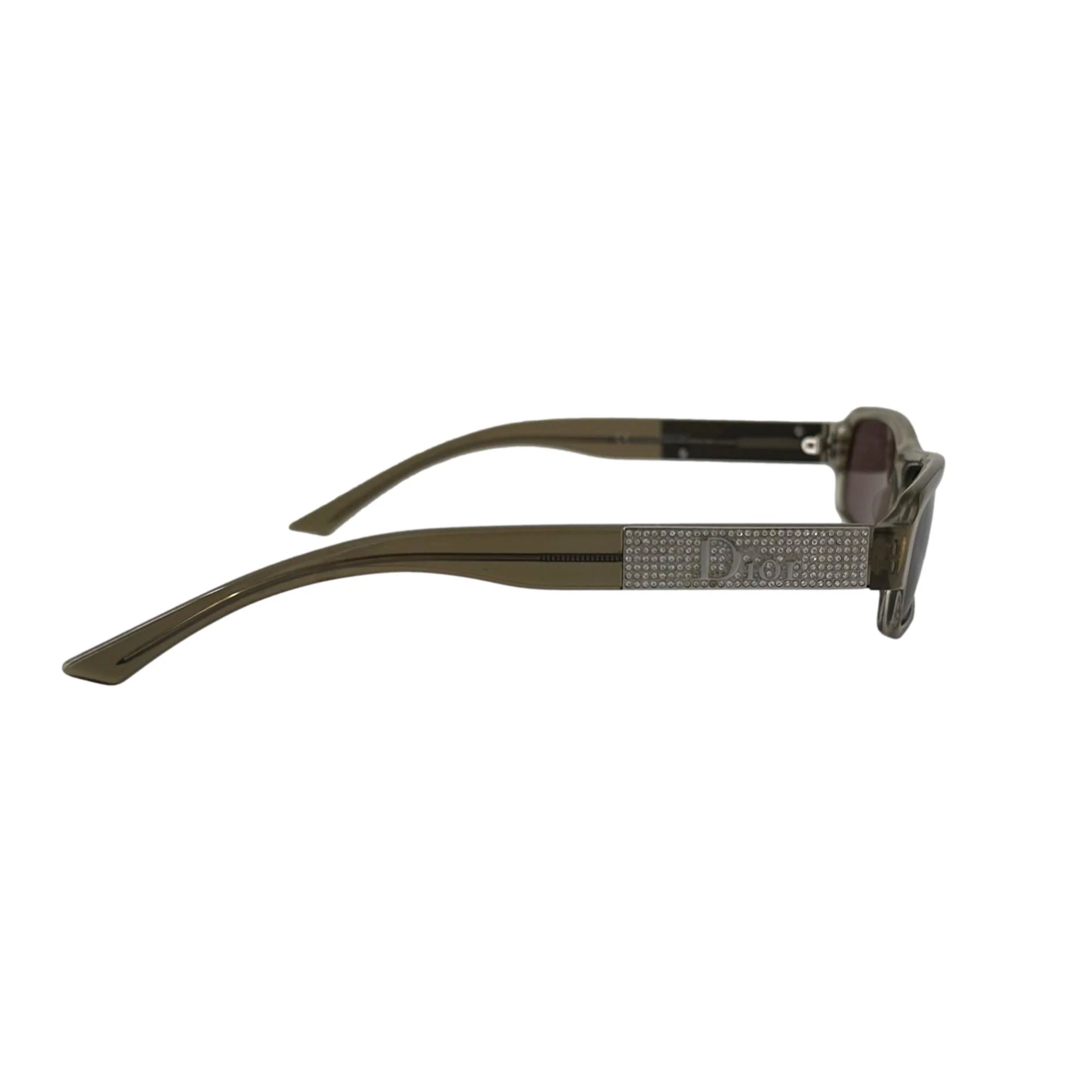 Dior Green Rhinestone Mini Sunglasses - Image 3