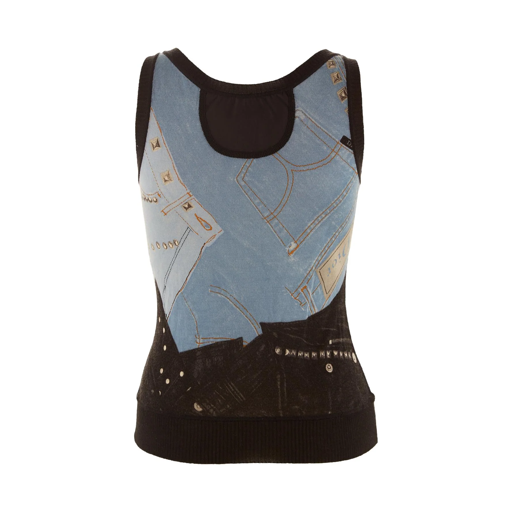 Dior Studded Denim Print Tank - Image 2