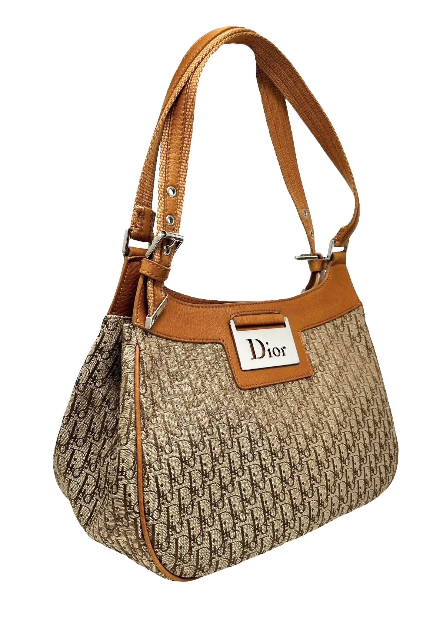 Dior Tan Canvas Shoulder Bag - Image 3