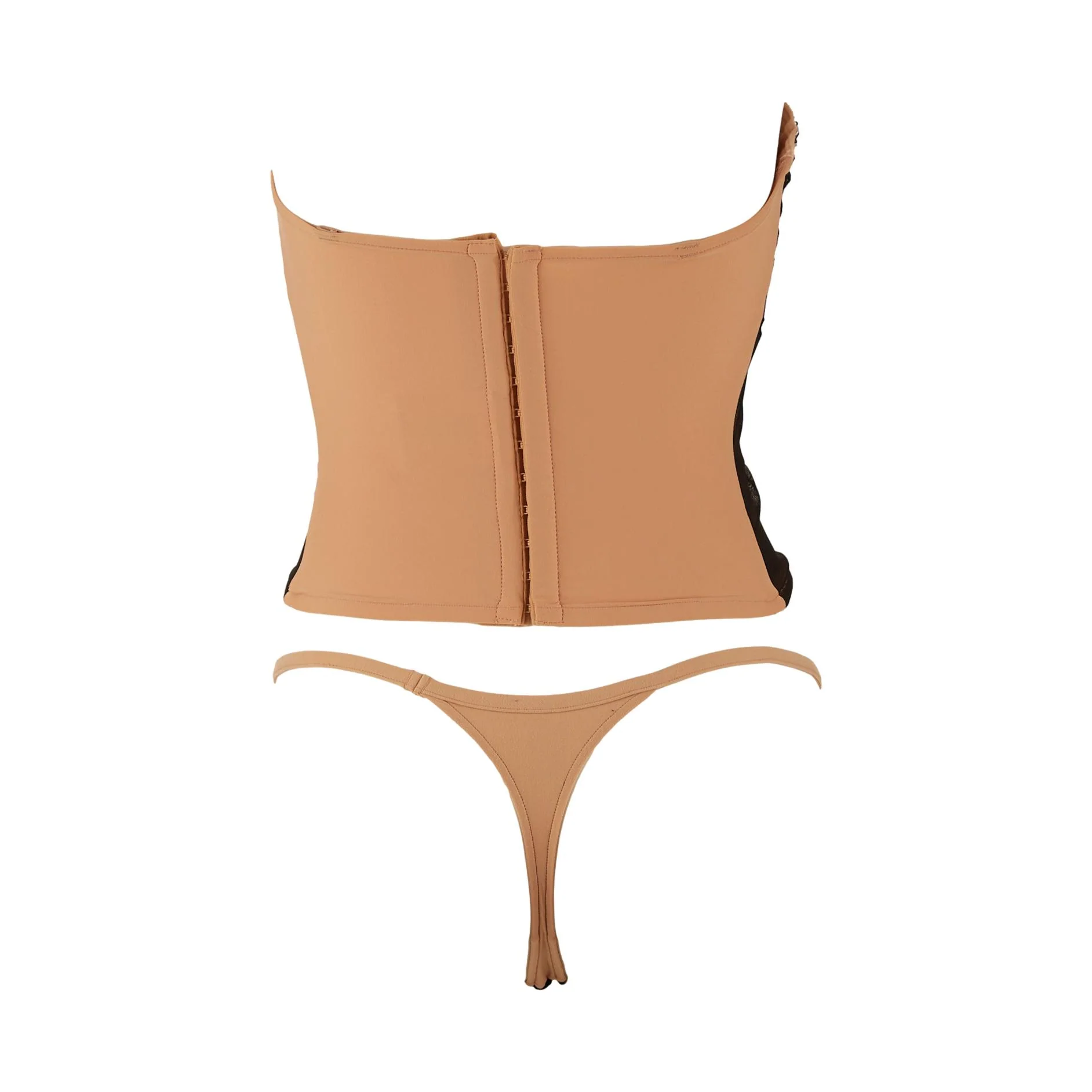 Dior Tan Lace Lingerie Corset Set - Image 2