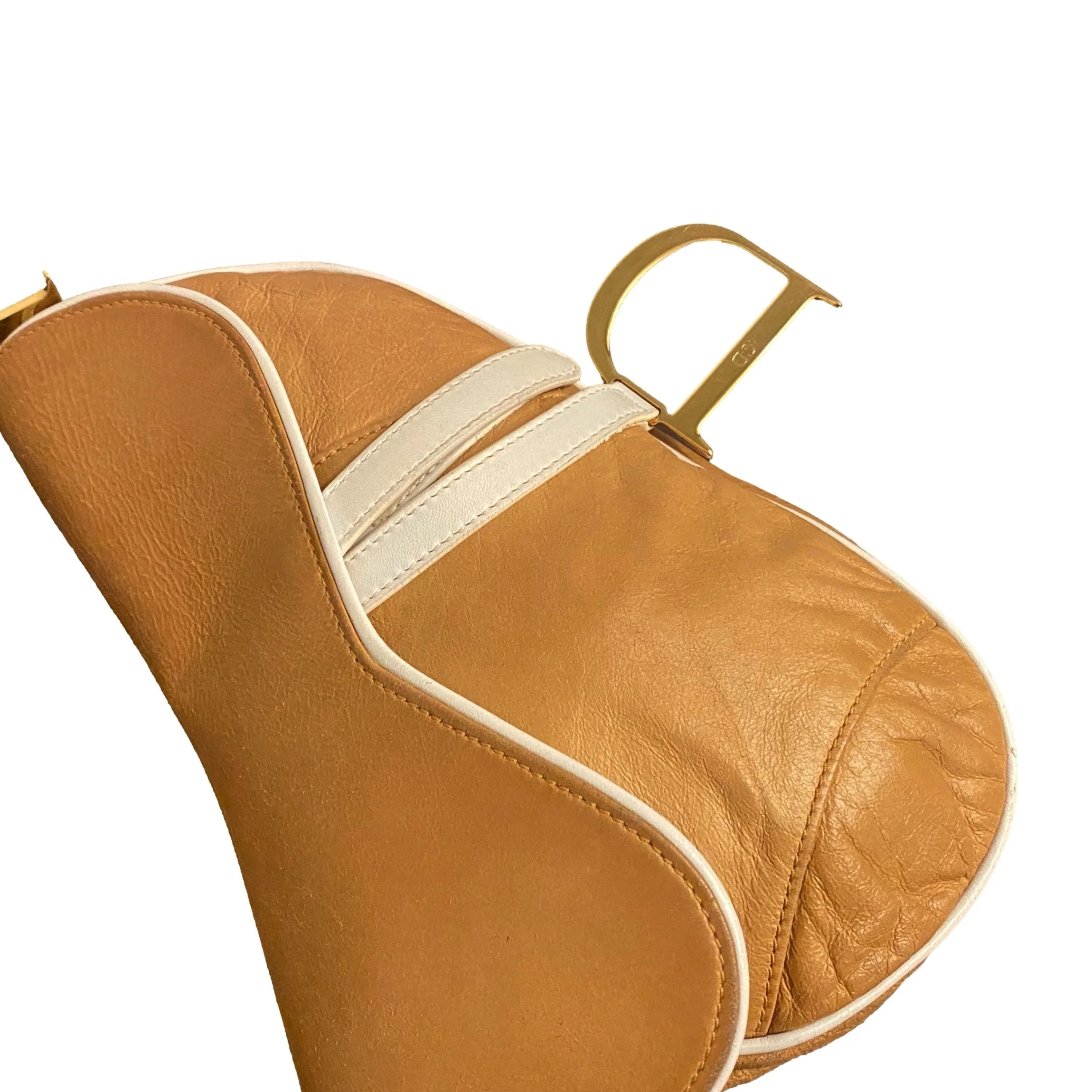 Dior Tan Leather Saddle Bag - Image 5