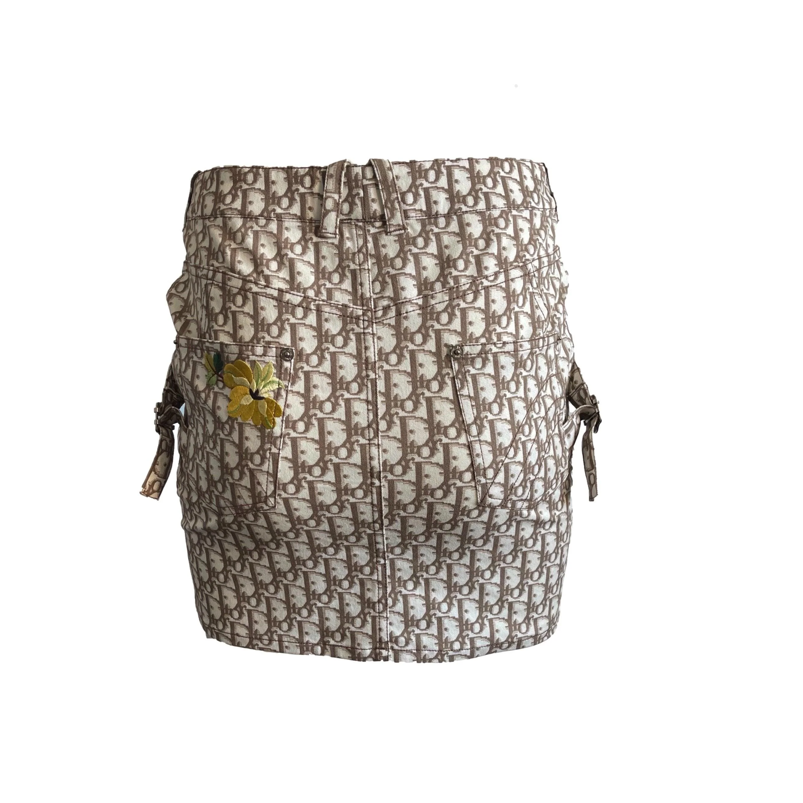 Dior Tan Monogram Floral Skirt - Image 2