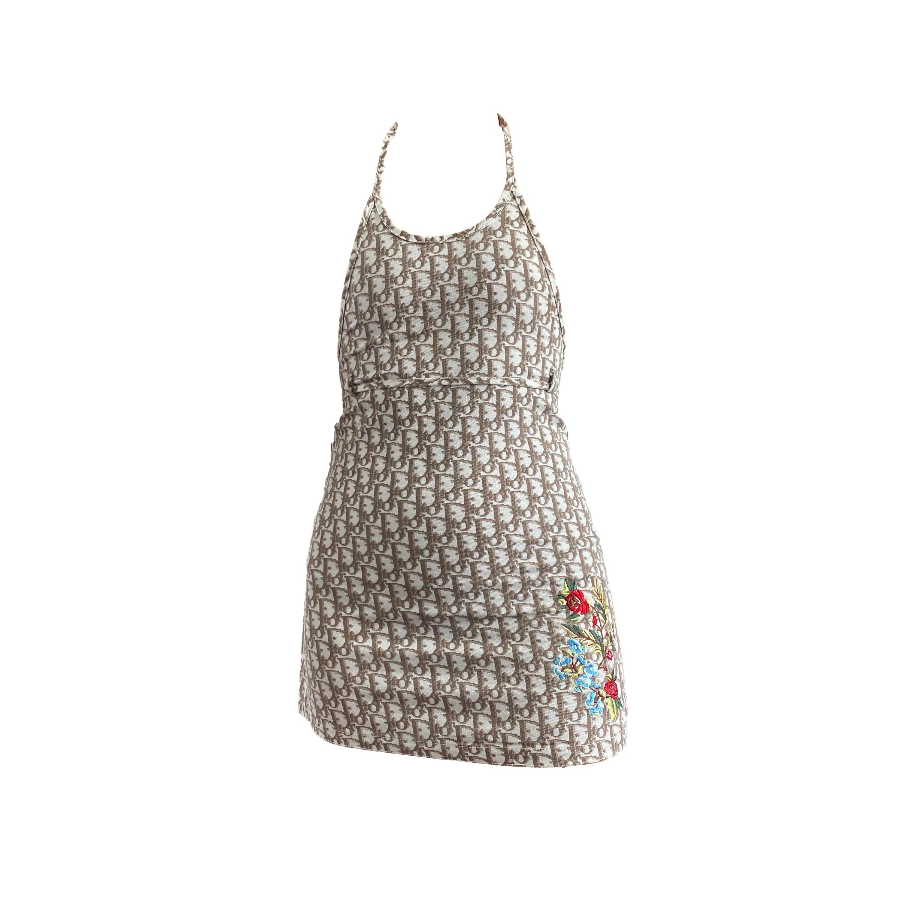 Dior Tan Monogram Halter Dress