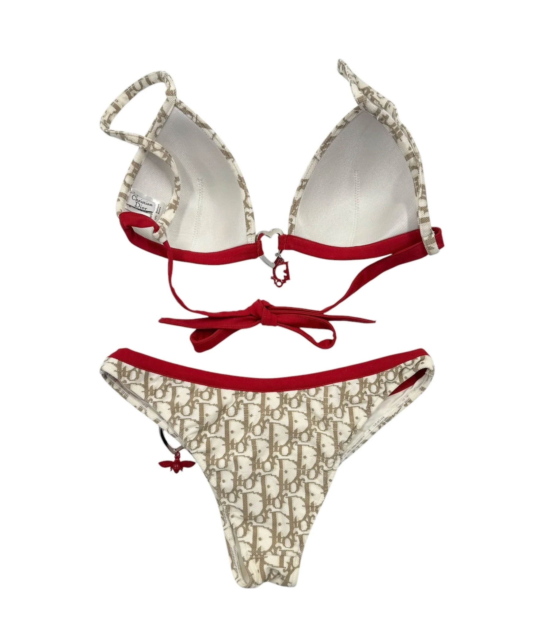 Dior Tan + Red Heart Logo Bikini - Image 2