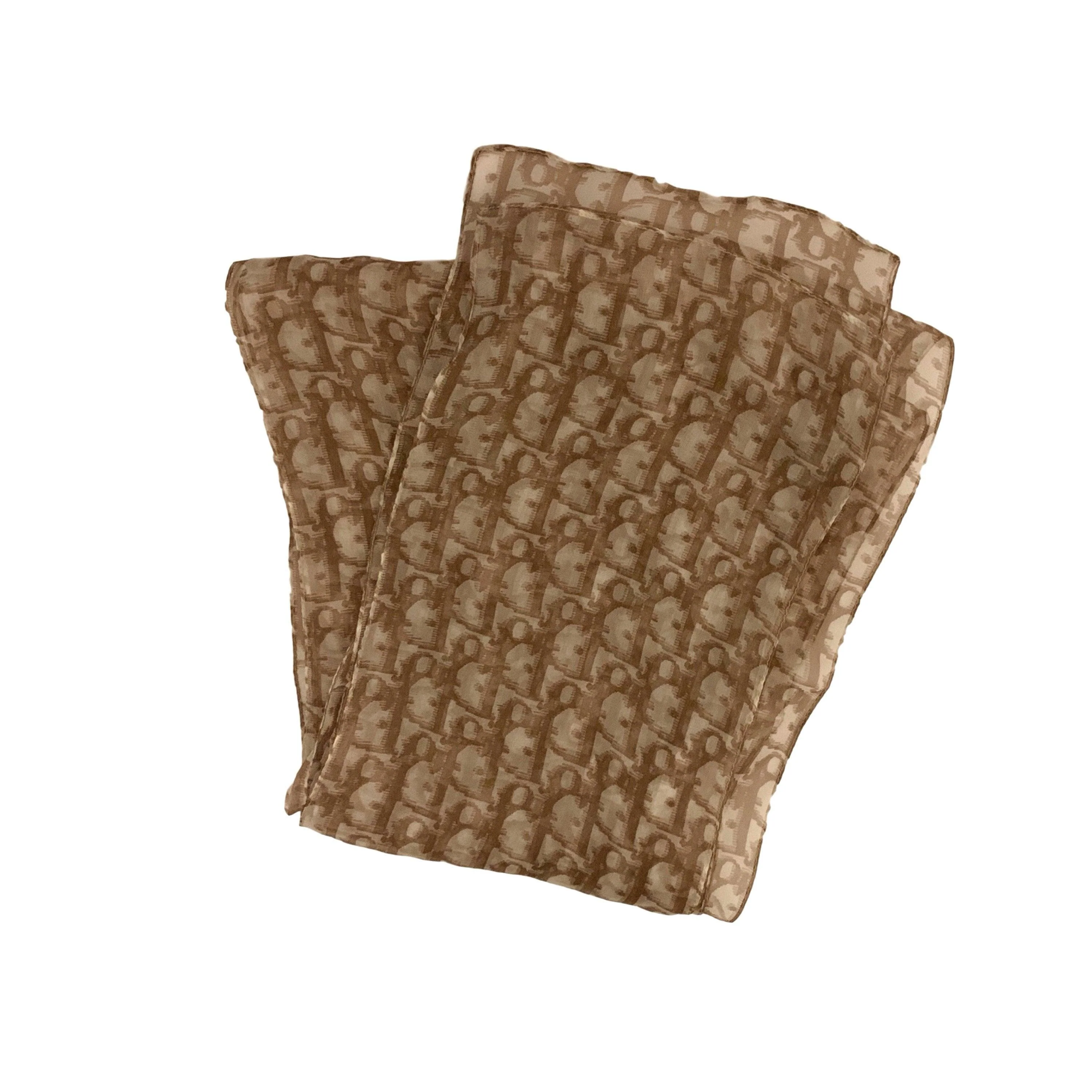 Dior Tan Silk Long Scarf