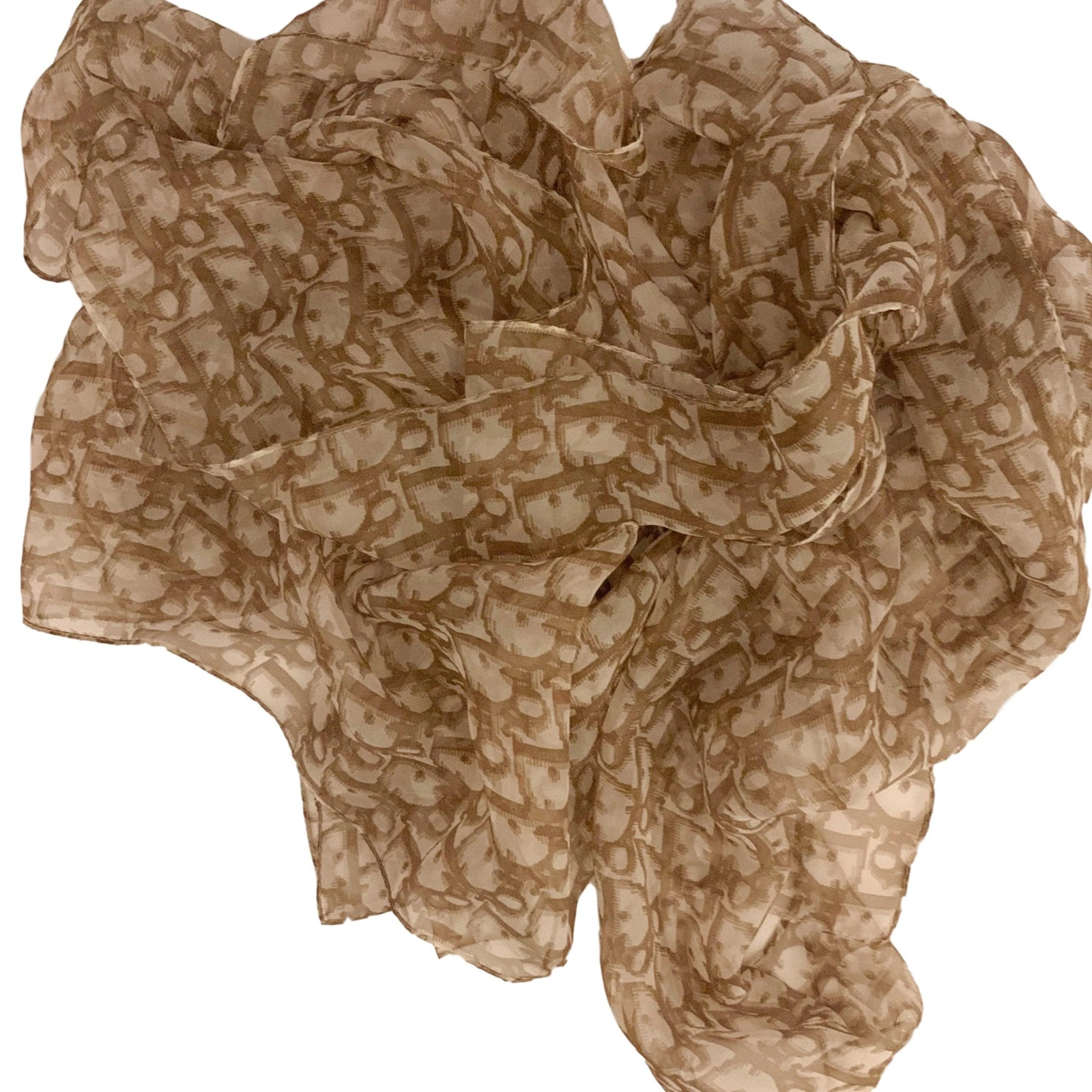 Dior Tan Silk Long Scarf - Image 2