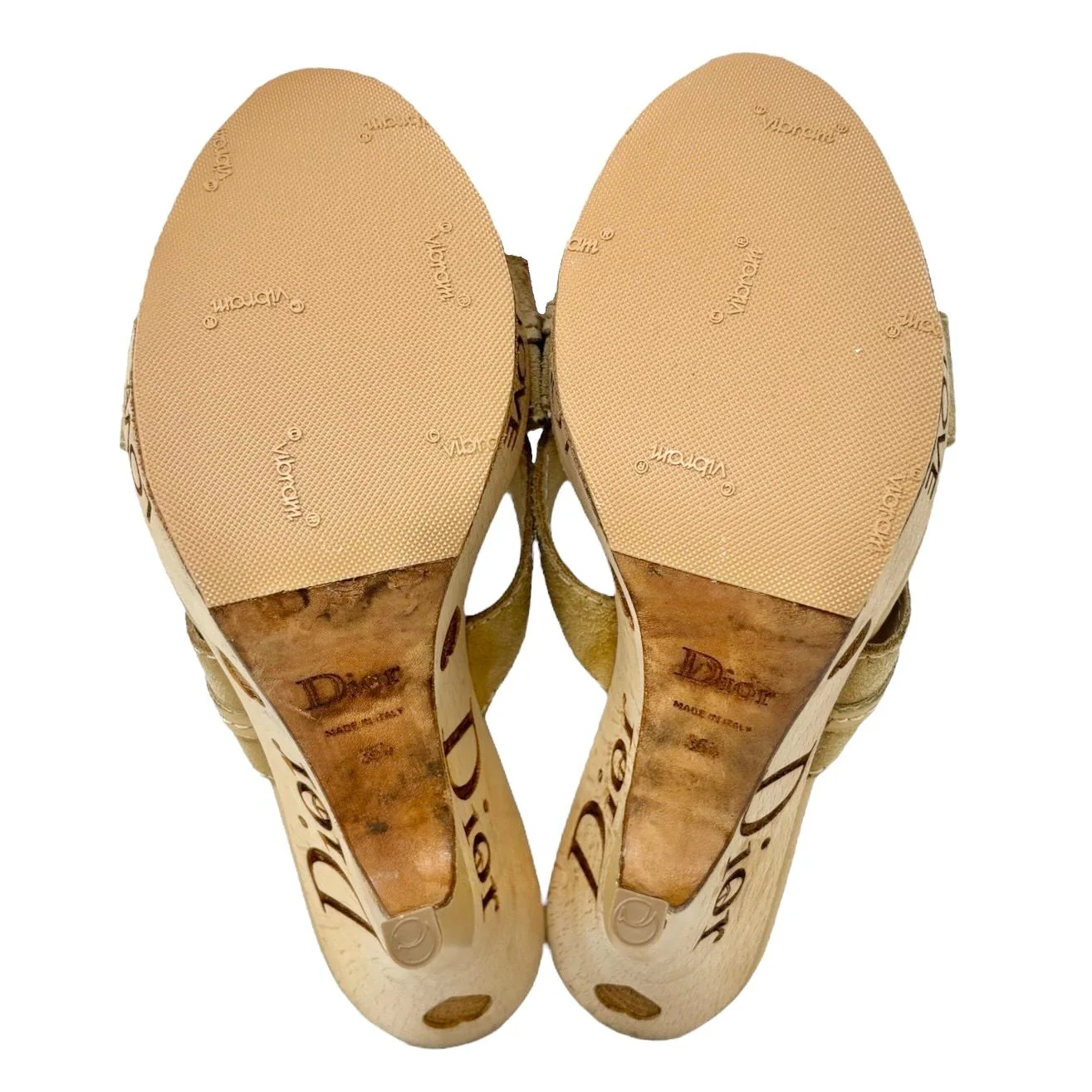 Dior Tan Suede Peace Platform Heels - Image 4