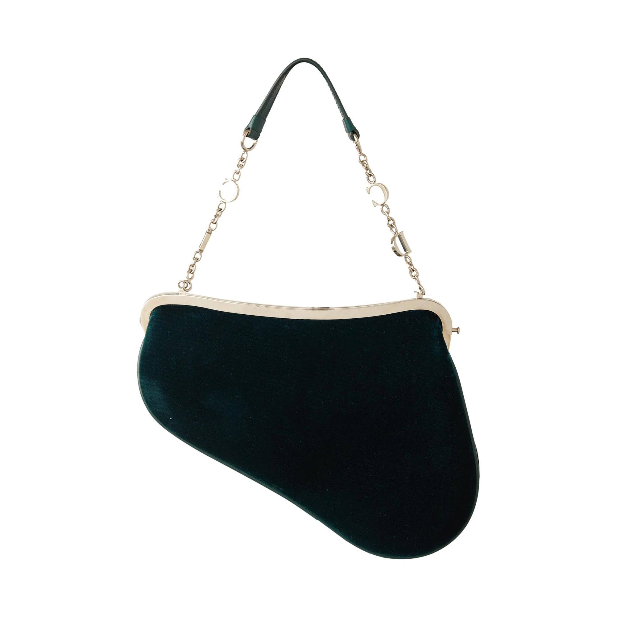 Dior Turquoise Velvet Mini Saddle Bag - Image 2