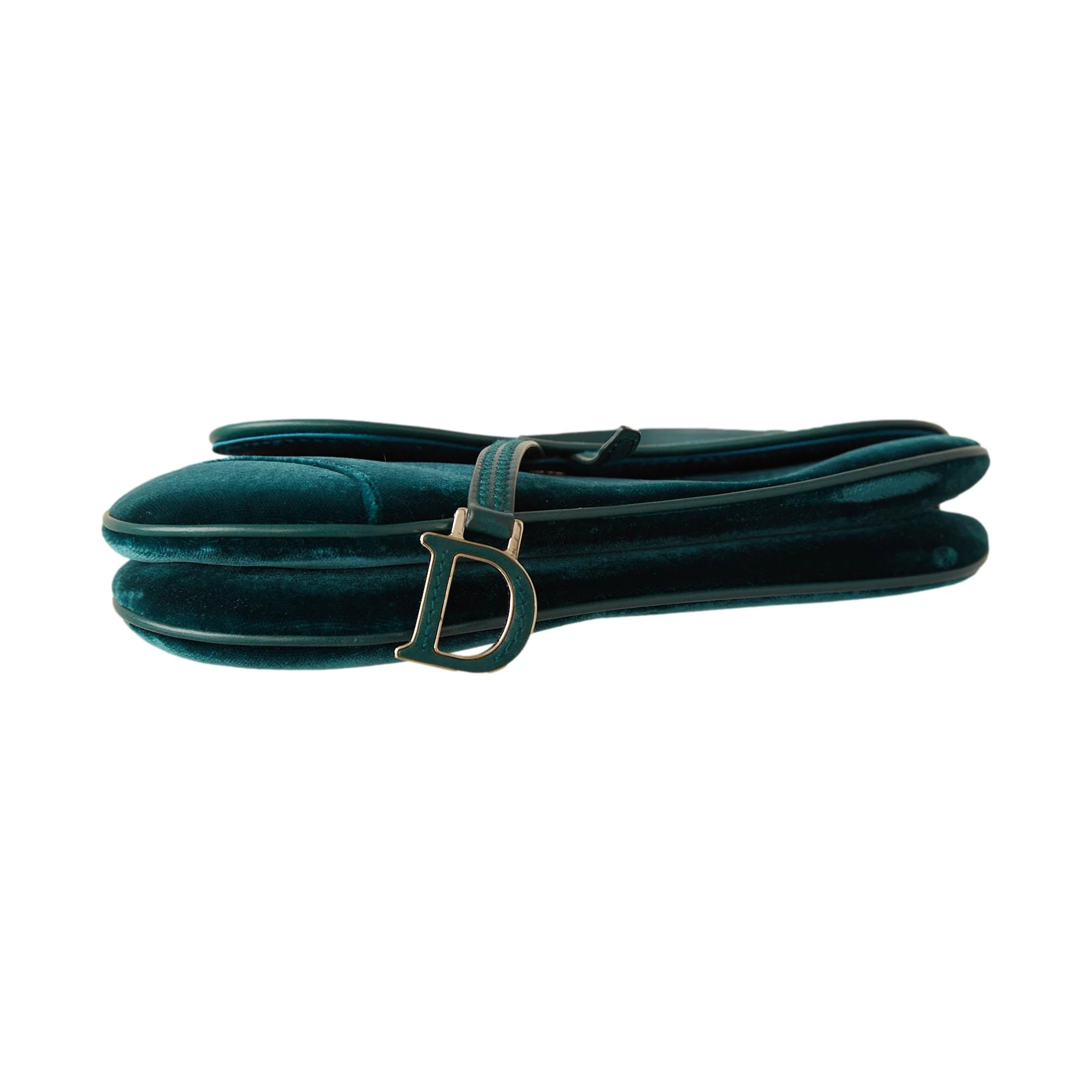 Dior Turquoise Velvet Mini Saddle Bag - Image 3