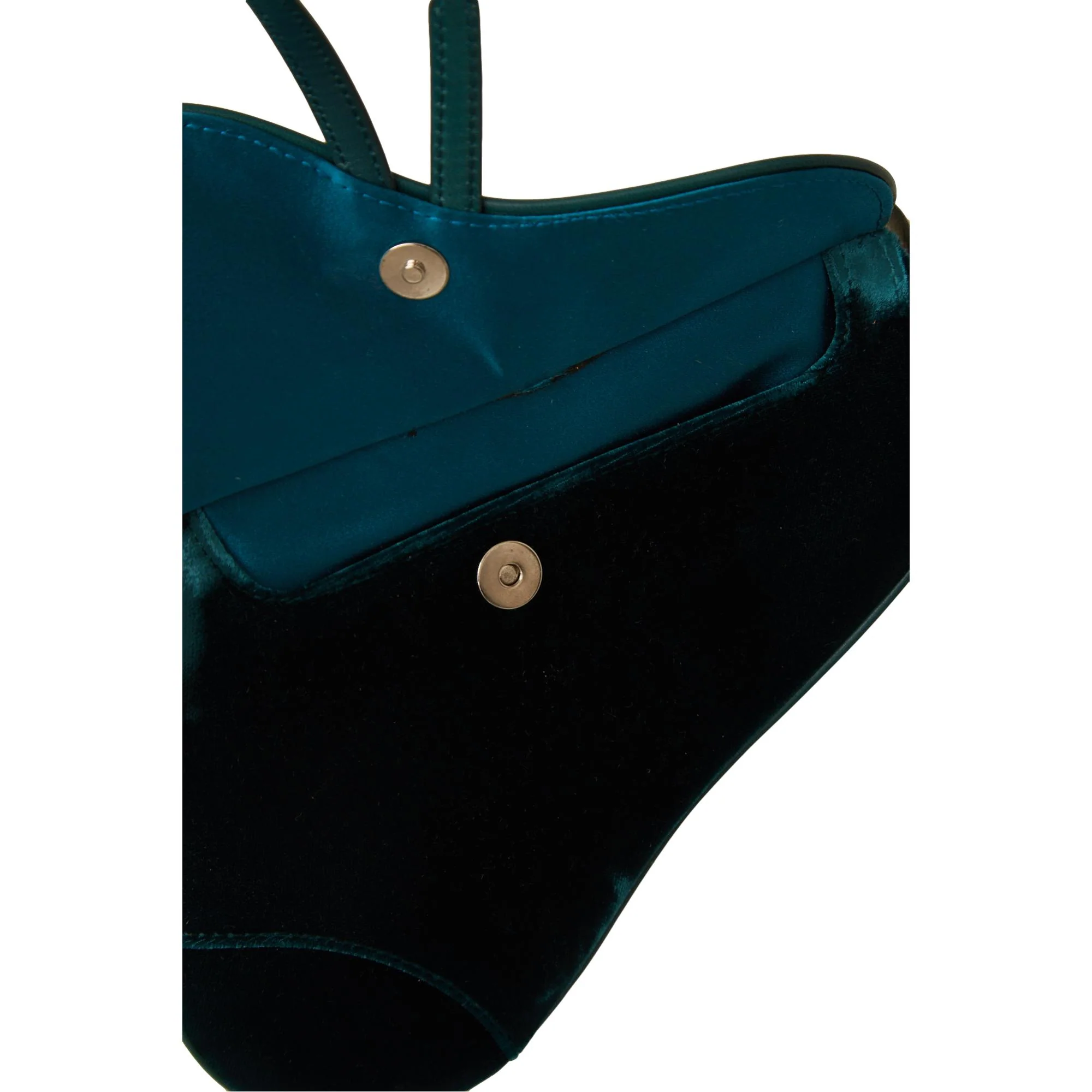 Dior Turquoise Velvet Mini Saddle Bag - Image 4