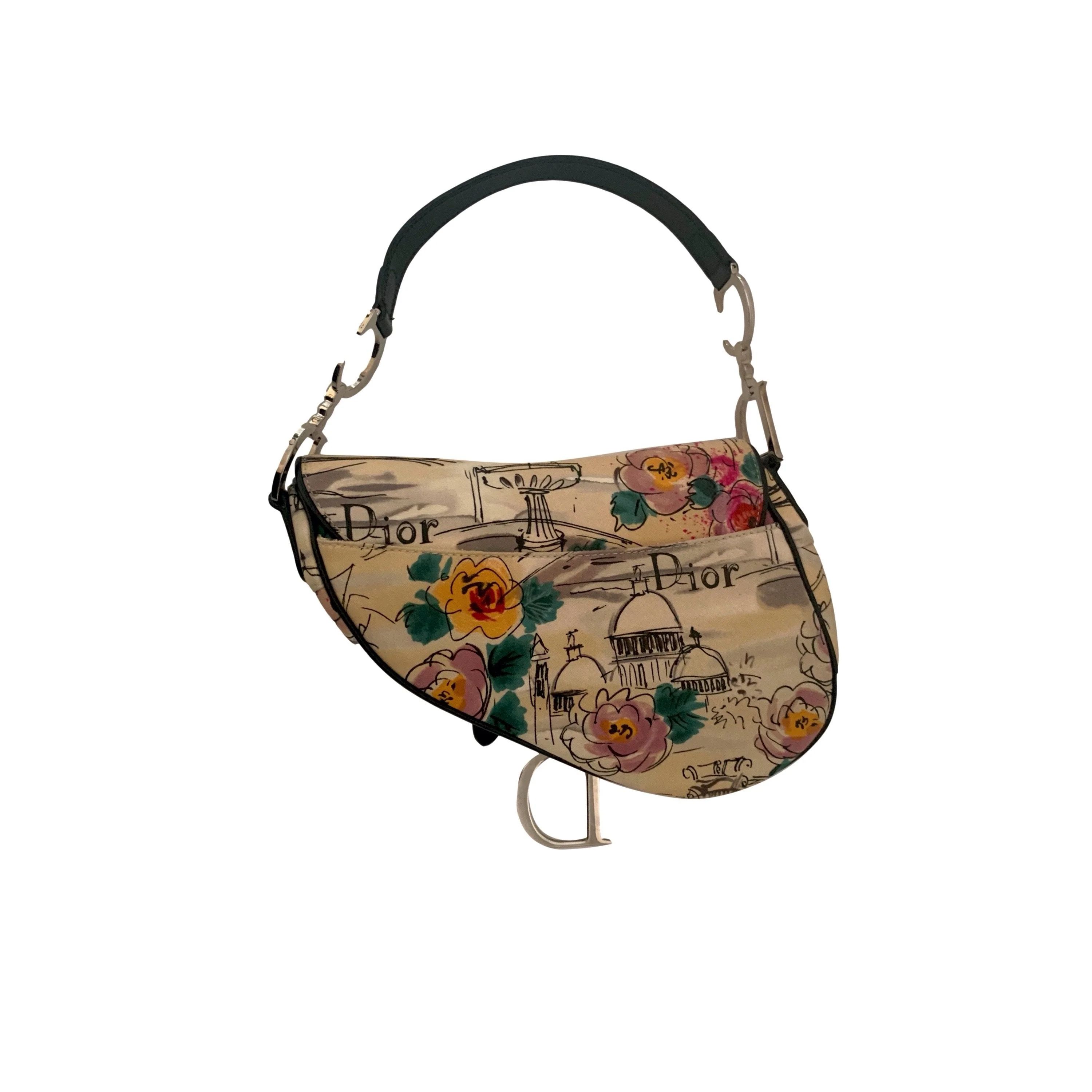 Dior Watercolor Print Saddle Bag - Image 2