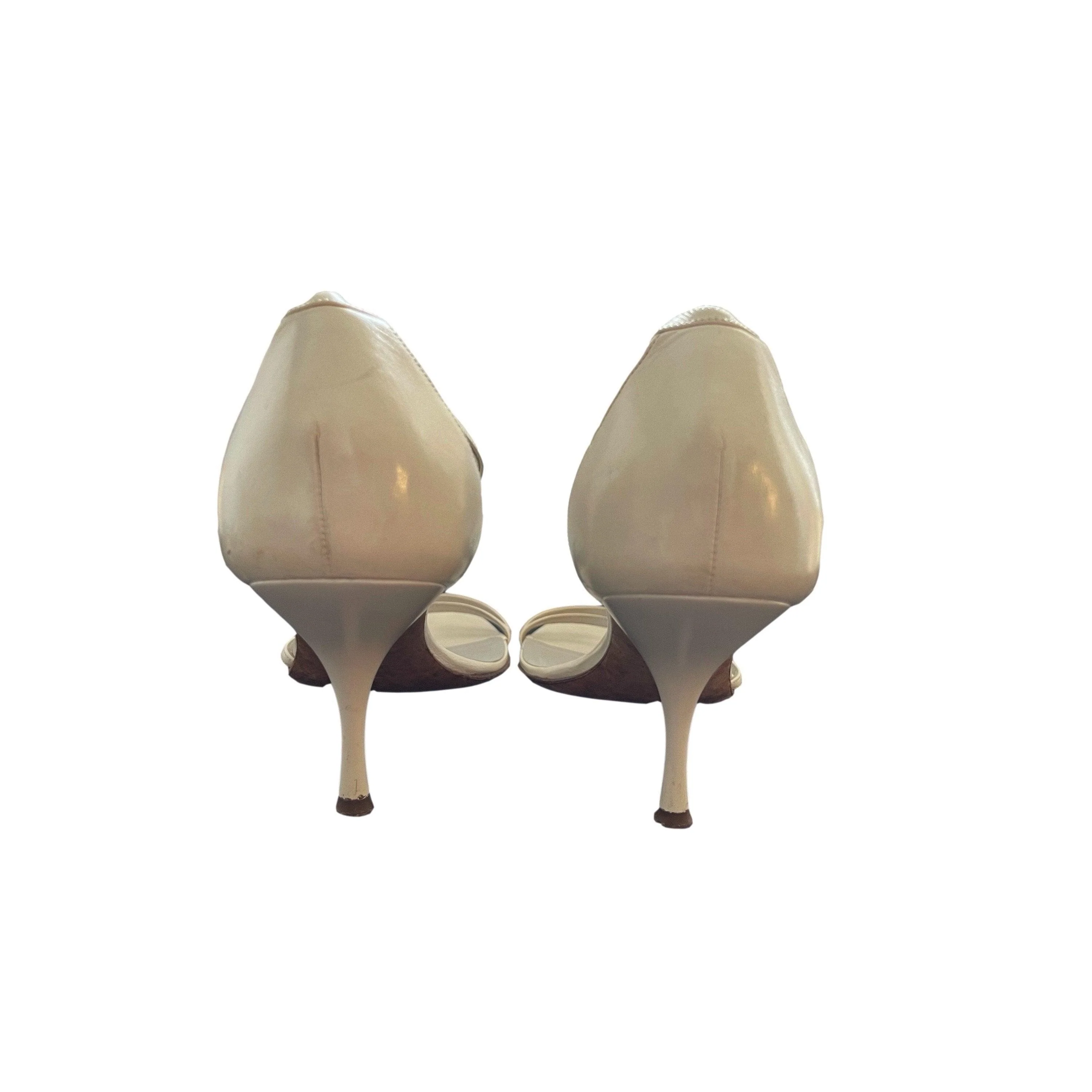 Dior White Charm Strappy Heels - Image 2