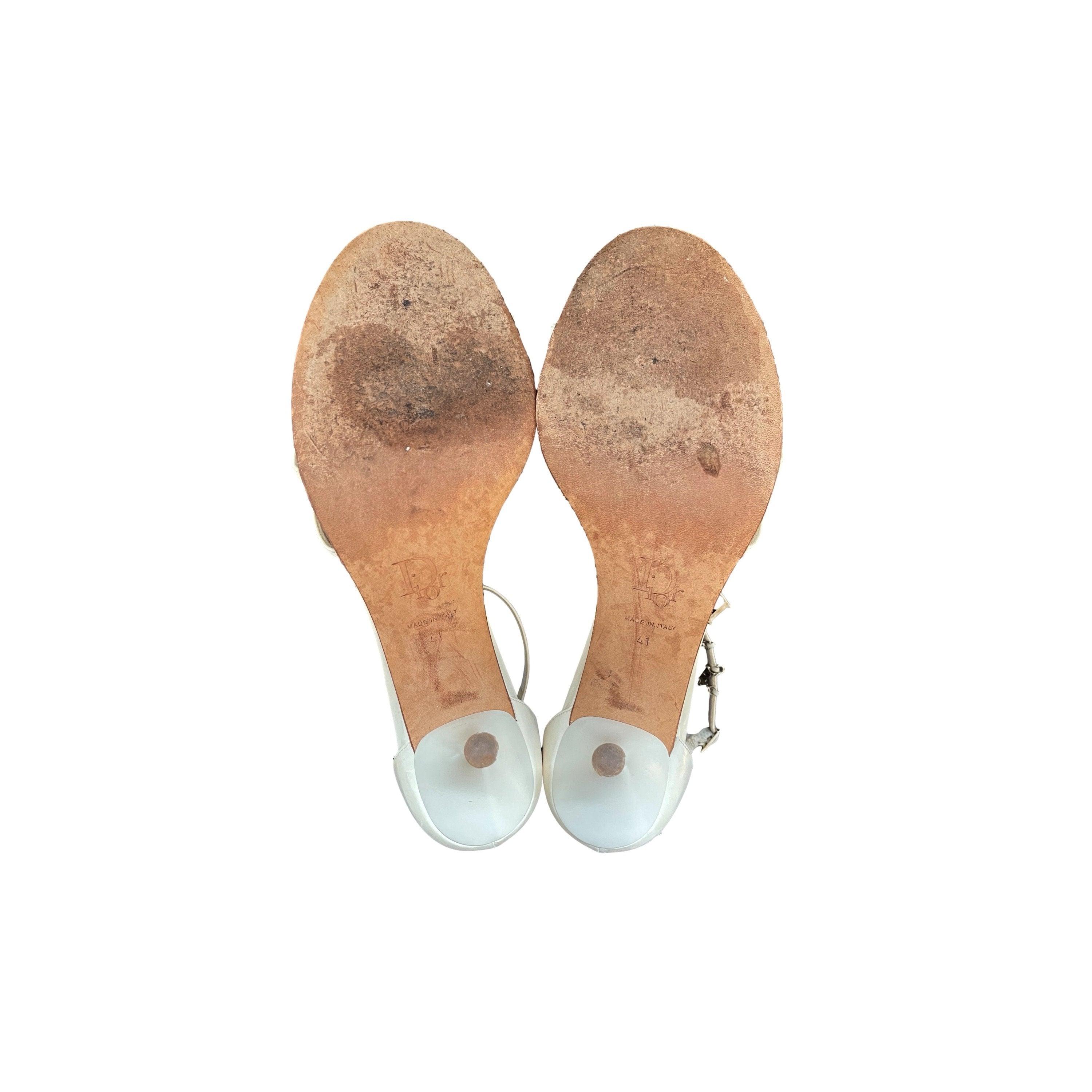 Dior White Charm Strappy Heels - Image 3