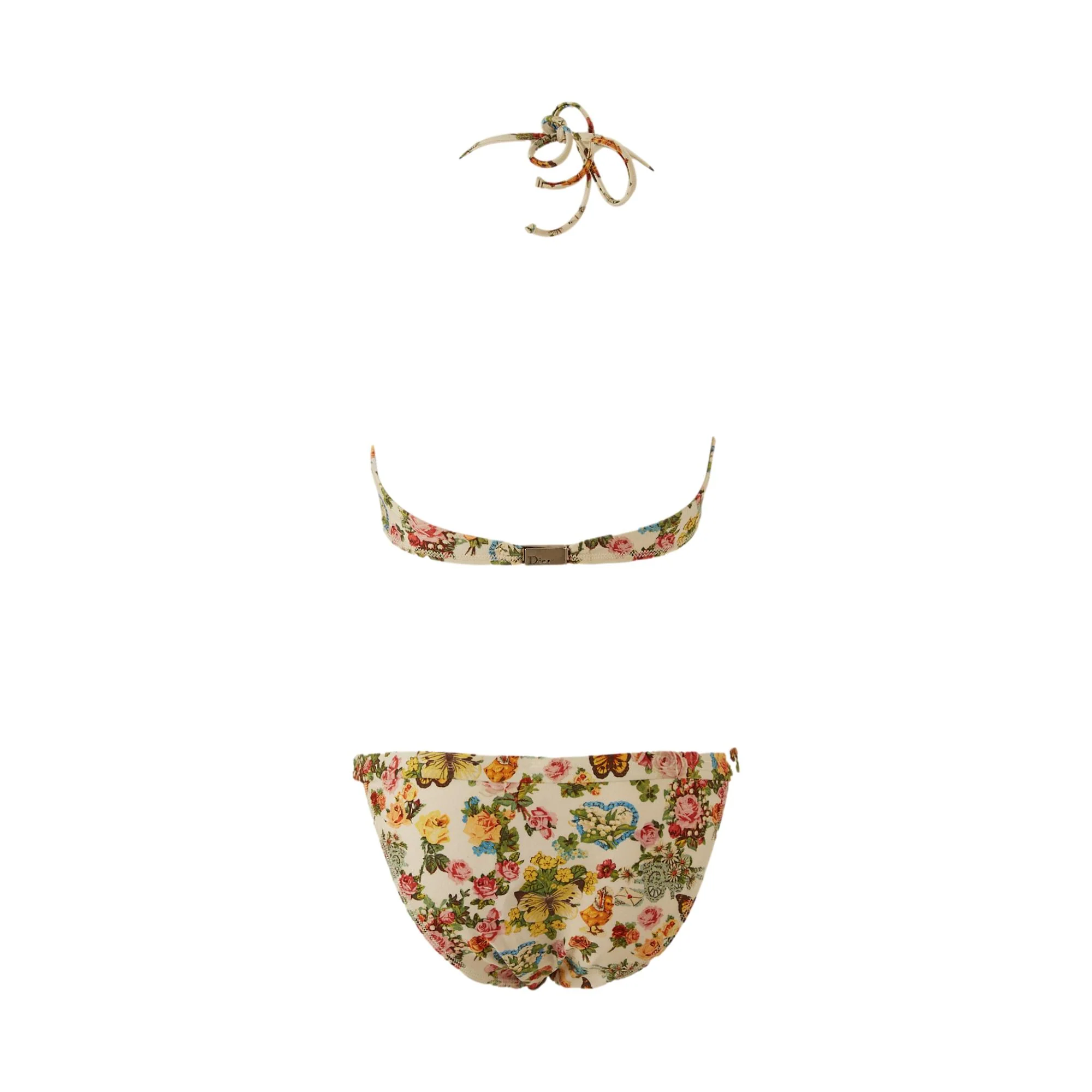 Dior White Floral Print Charm Bikini - Image 2