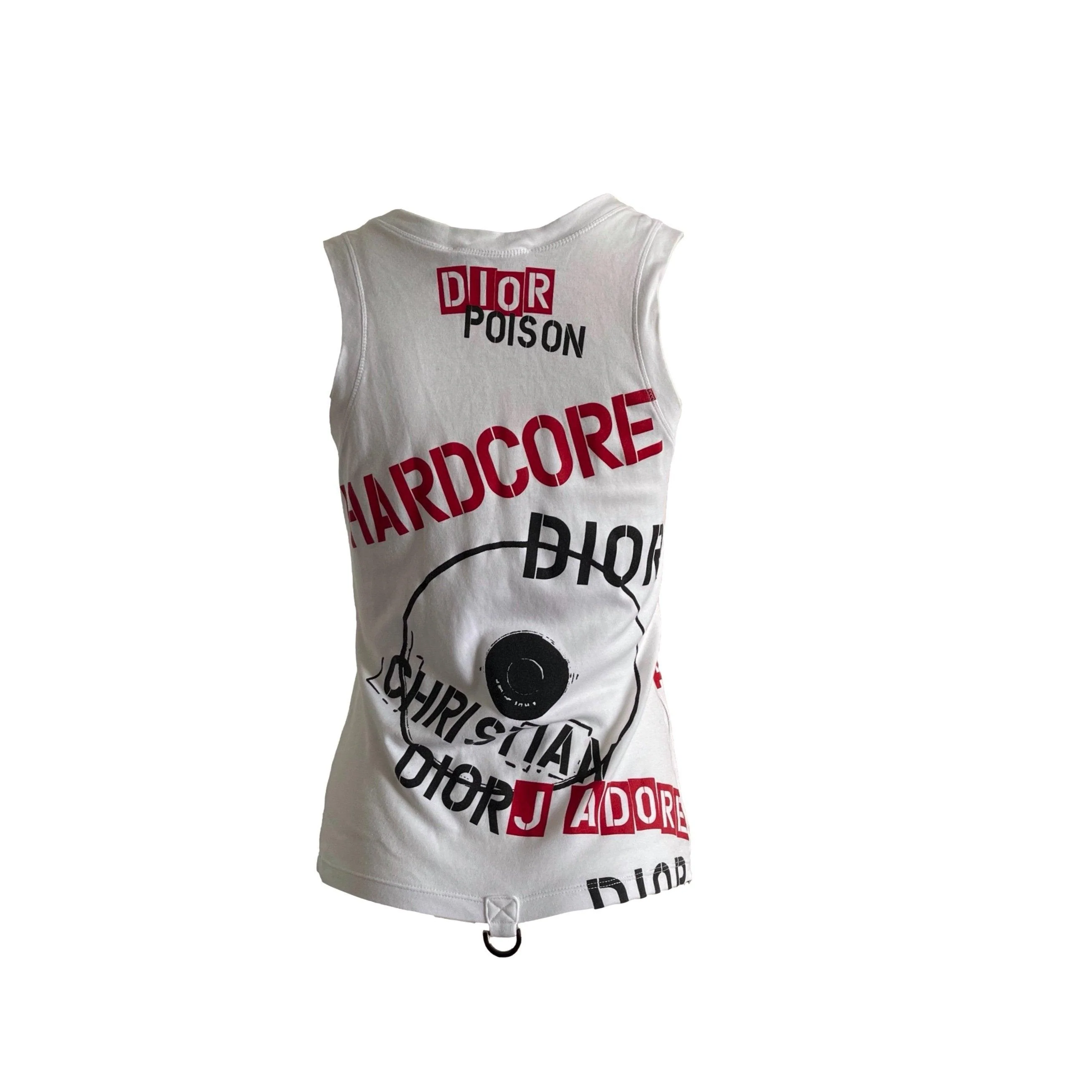 Dior White Hardcore Print Tank - Image 2