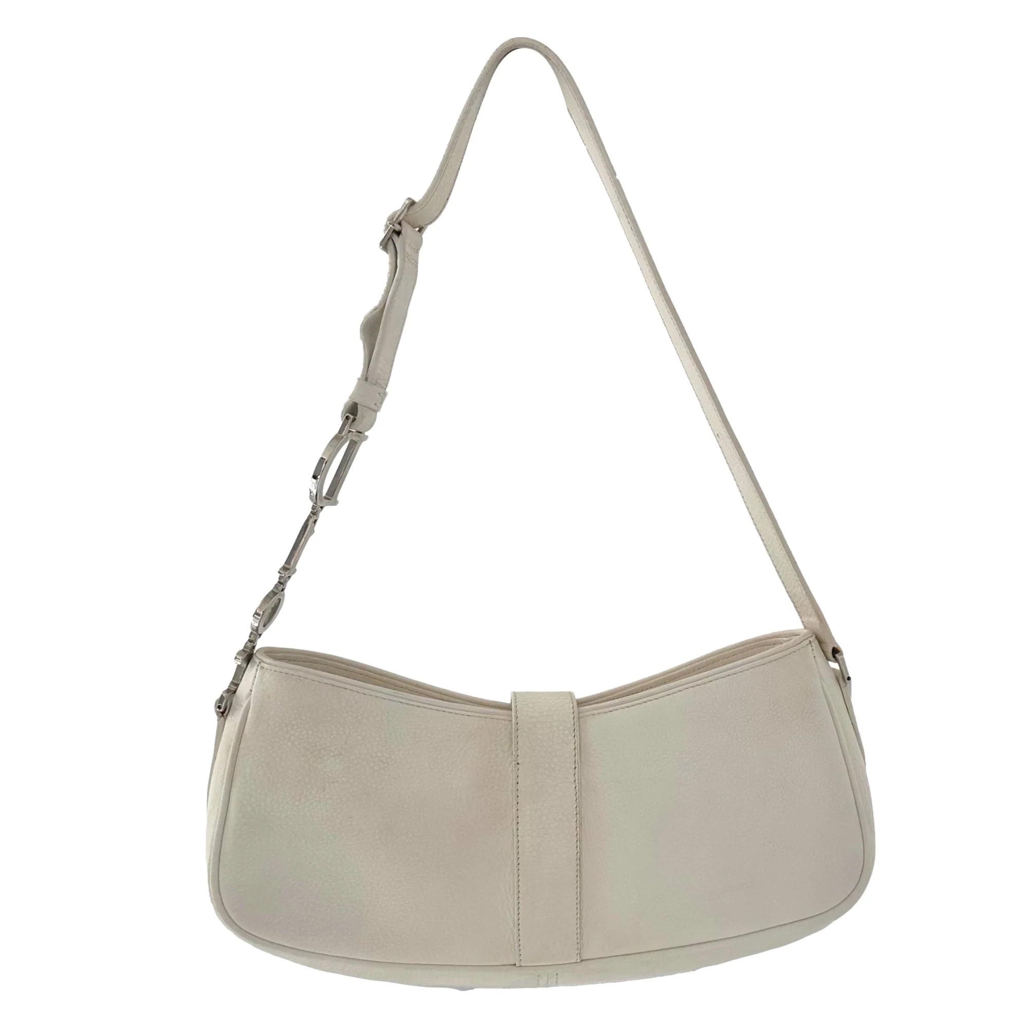 Dior White Leather Logo Shoulder Bag - Image 2