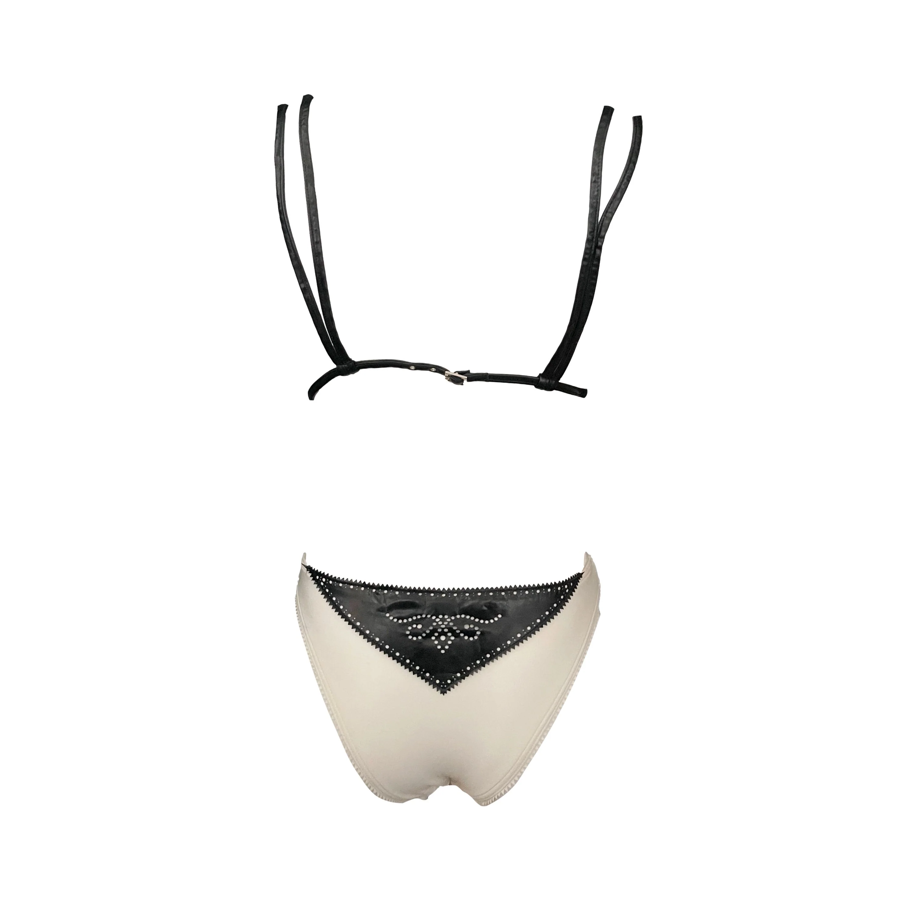 Dior White Leather Trim Bikini - Image 2