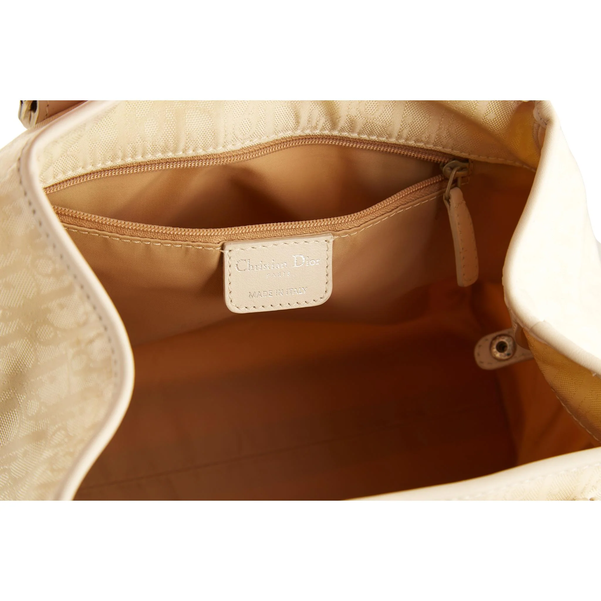 Dior White Logo Charm Top Handle Bag - Image 4
