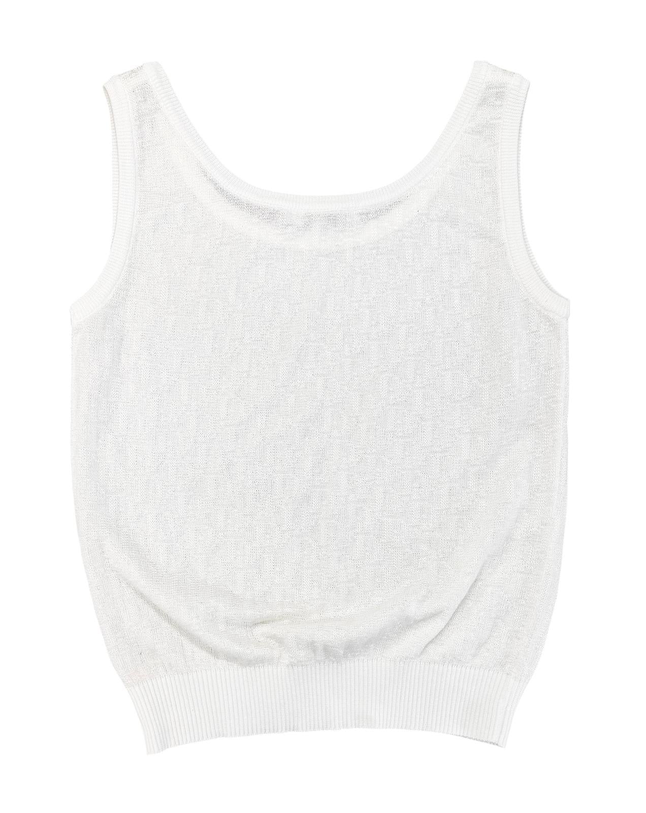 Dior White Logo Knit Tank - Image 2