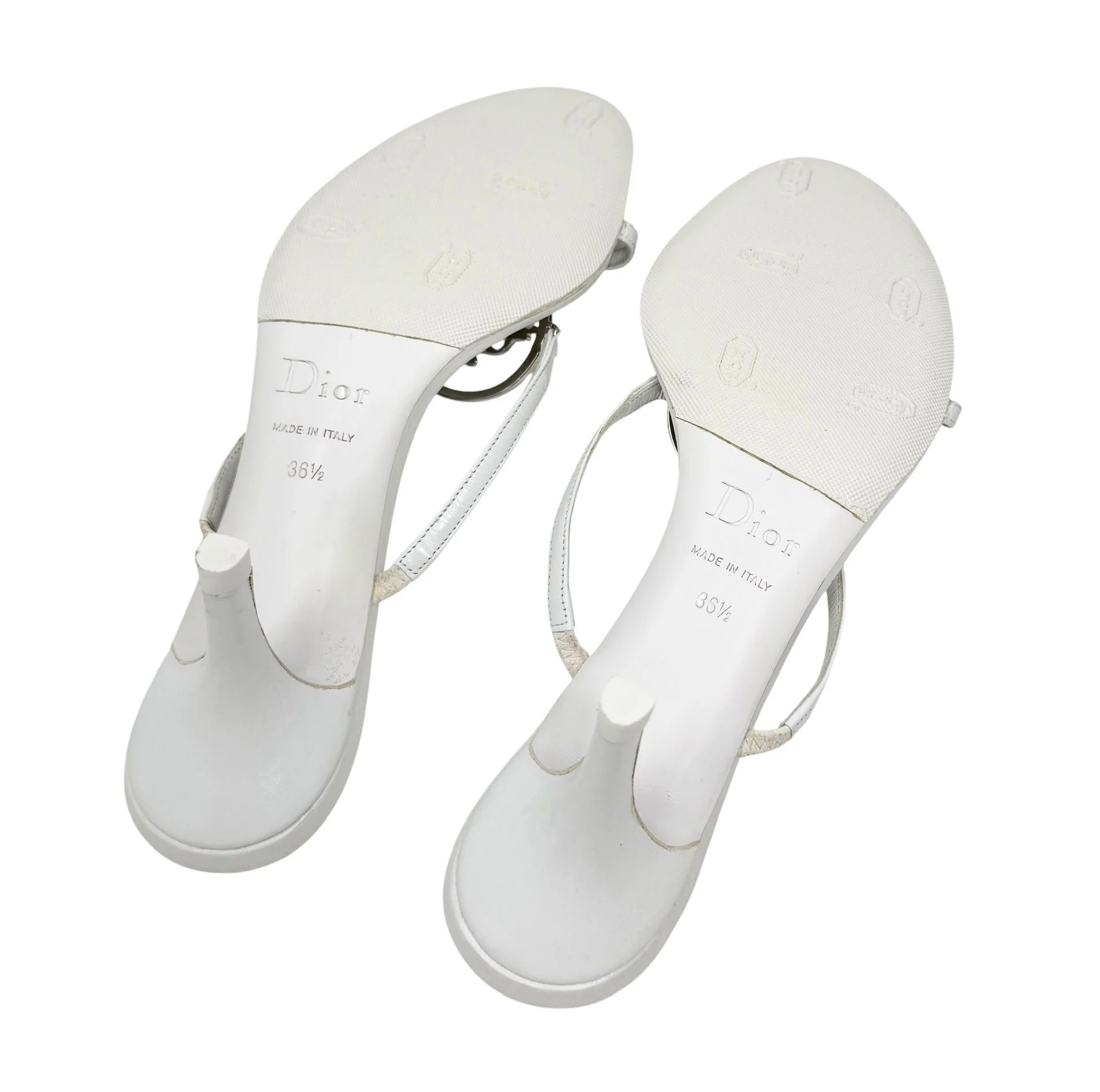 Dior White Logo Peace Heels - Image 4