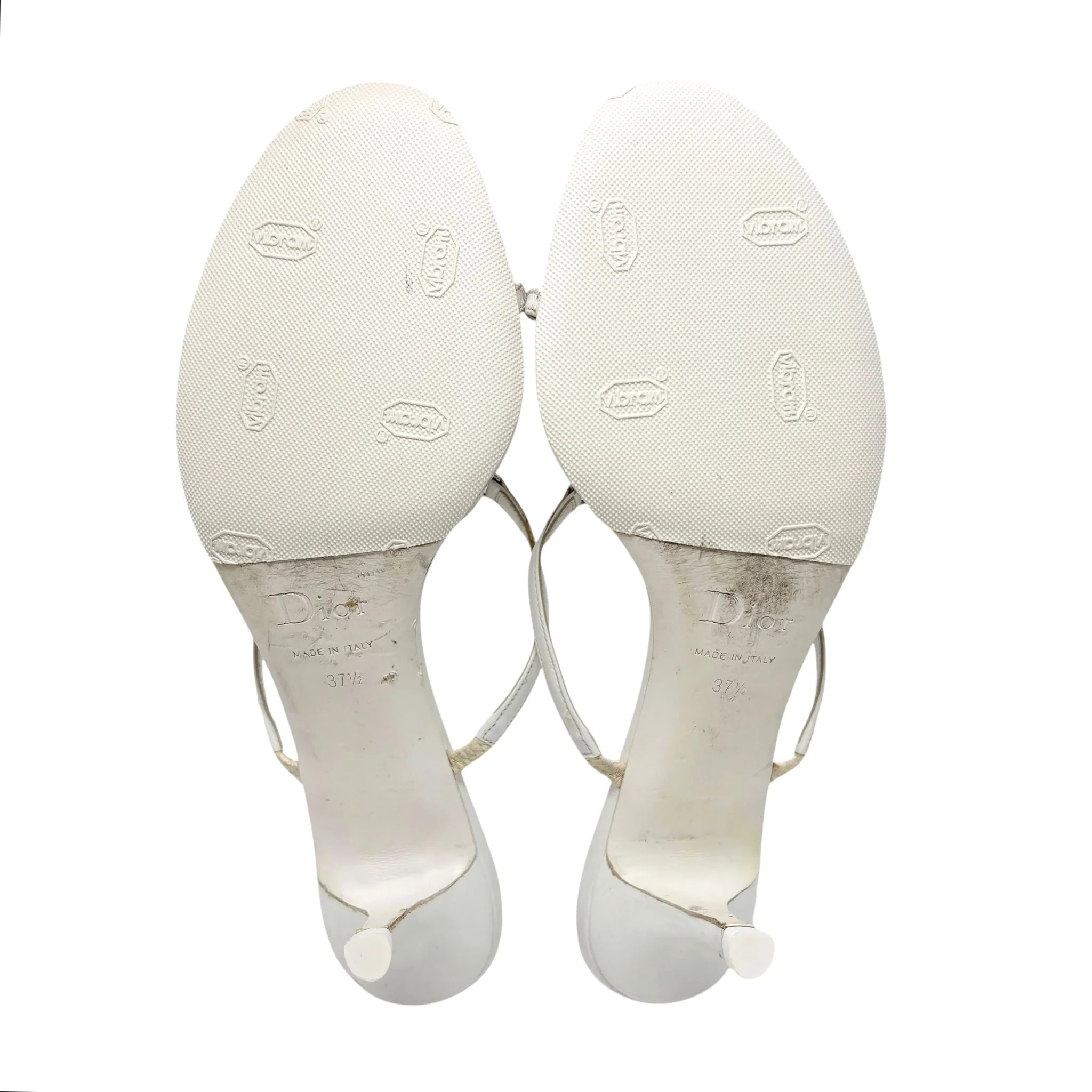 Dior White Logo Peace Heels - Image 4