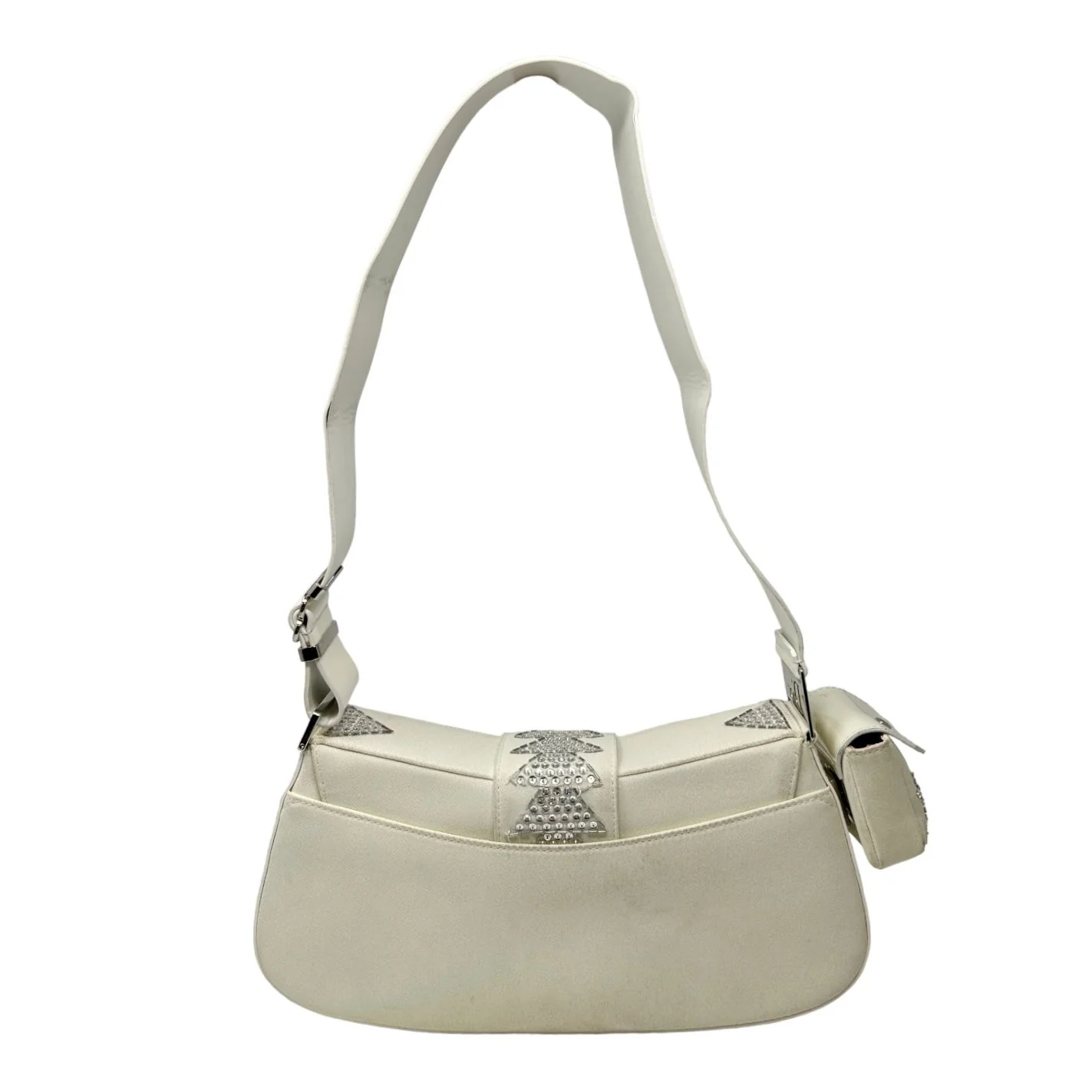 Dior White Satin Beaded Columbus Bag - Image 2