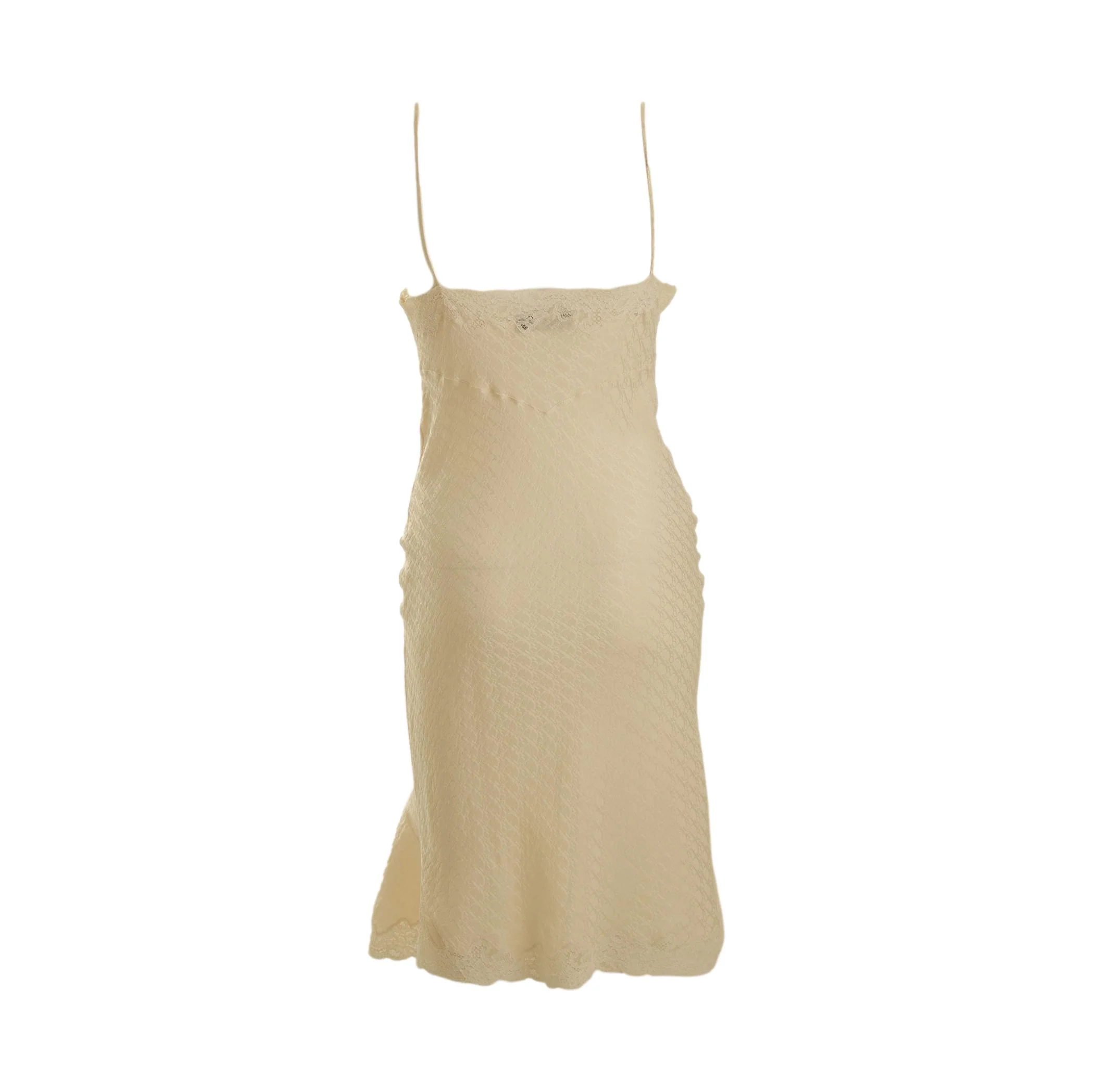 Dior White Silk Logo Slip Dress - Image 2
