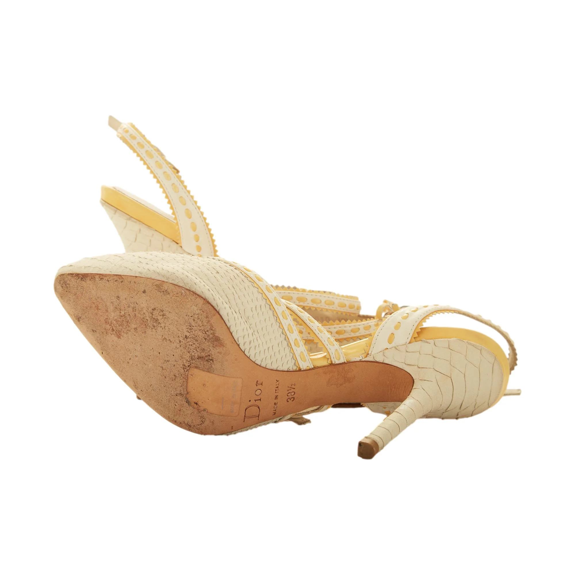 Dior White Suede Snakeskin Bow Heels - Image 4