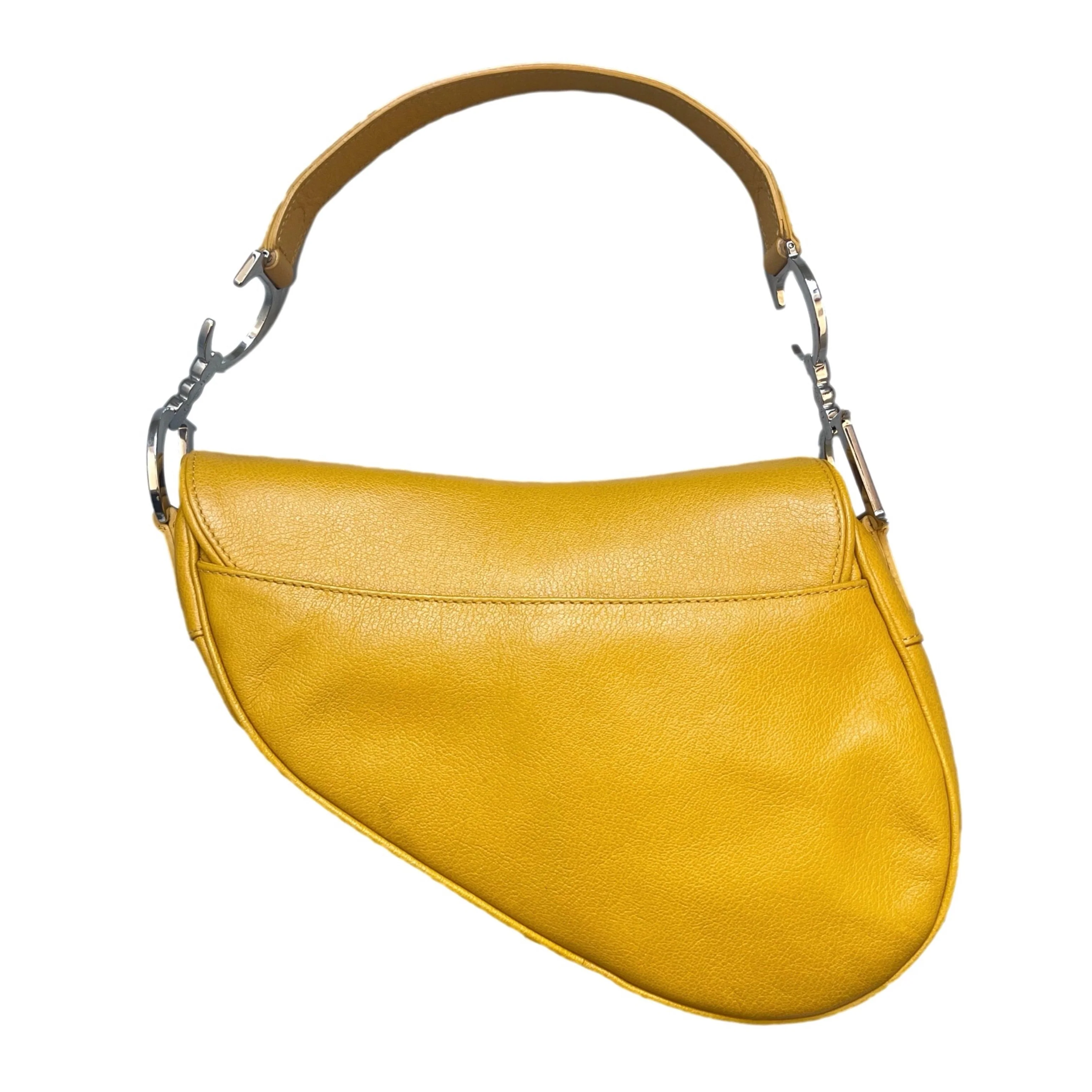 Dior Yellow Leather Saddle Bag - Image 2