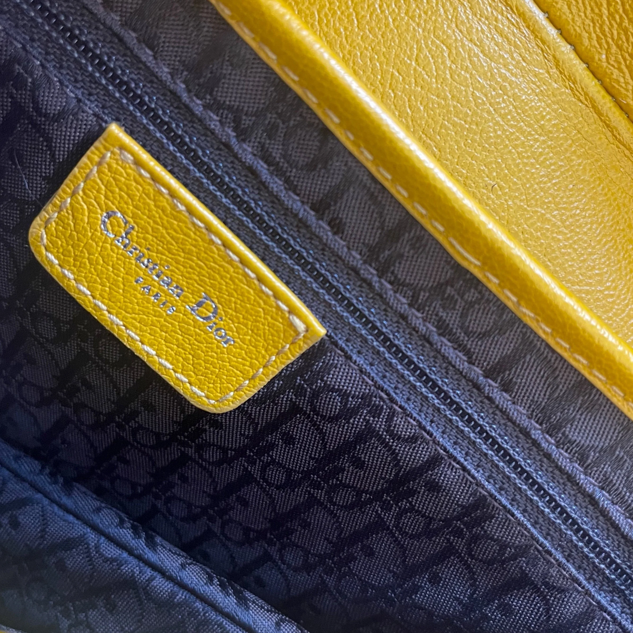 Dior Yellow Leather Saddle Bag - Image 4