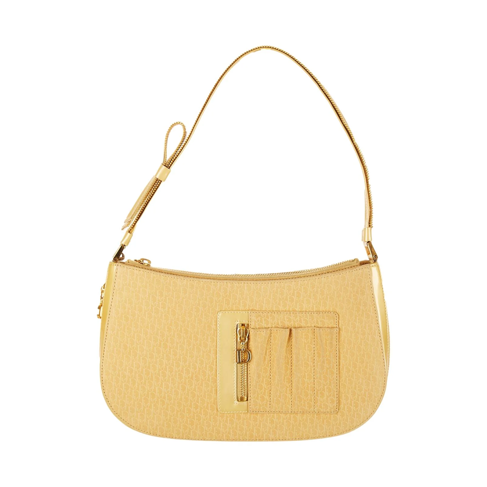 Dior Yellow Logo Zipper Shoulder Bag - Image 2