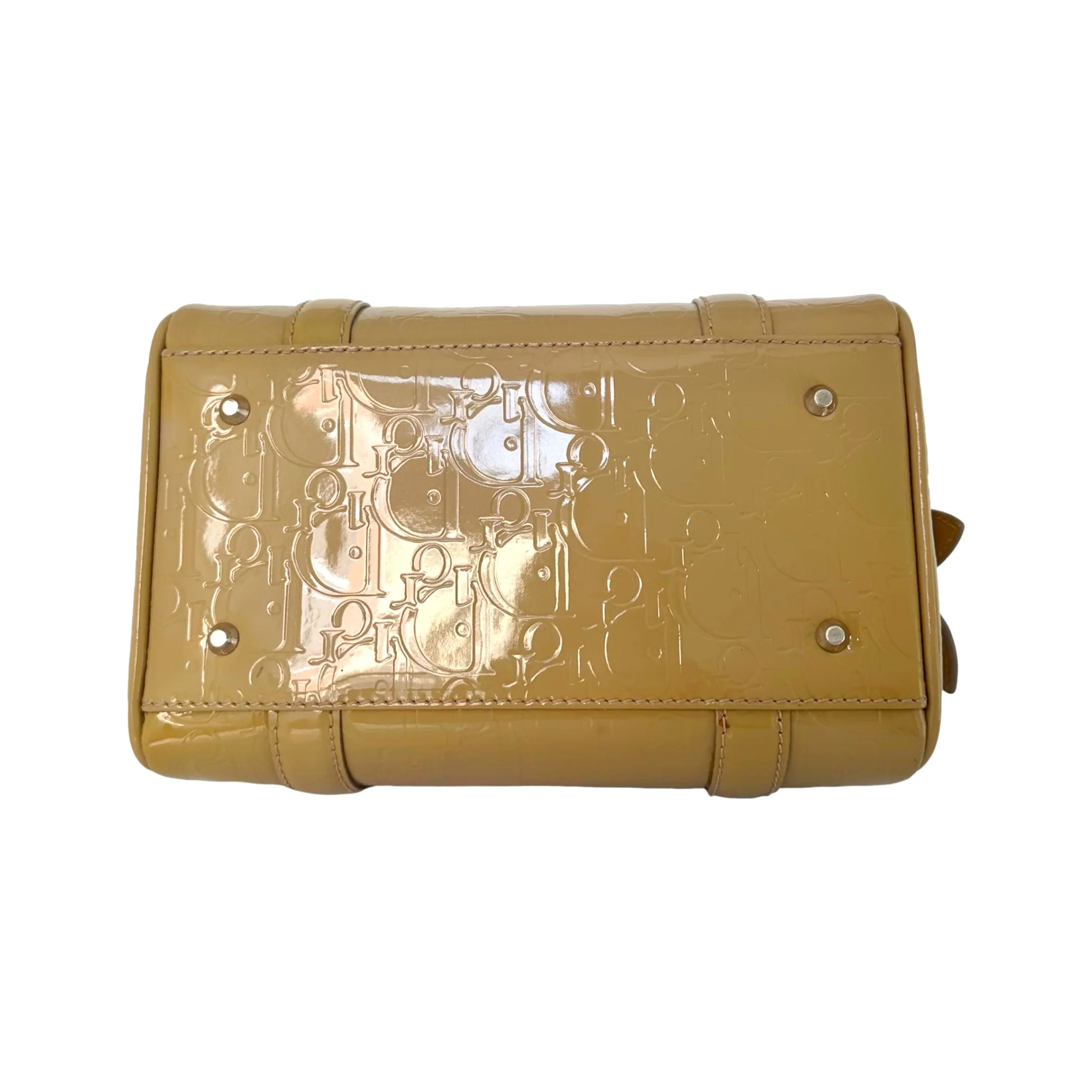 Dior Yellow Patent Leather Boston Bag - Image 2