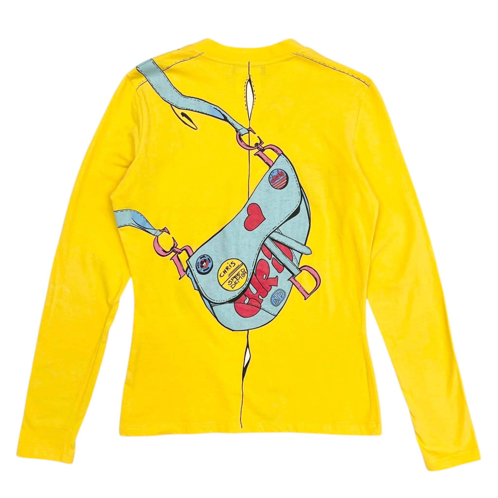 Dior Yellow Vest Printed Long Sleeve Top - Image 2