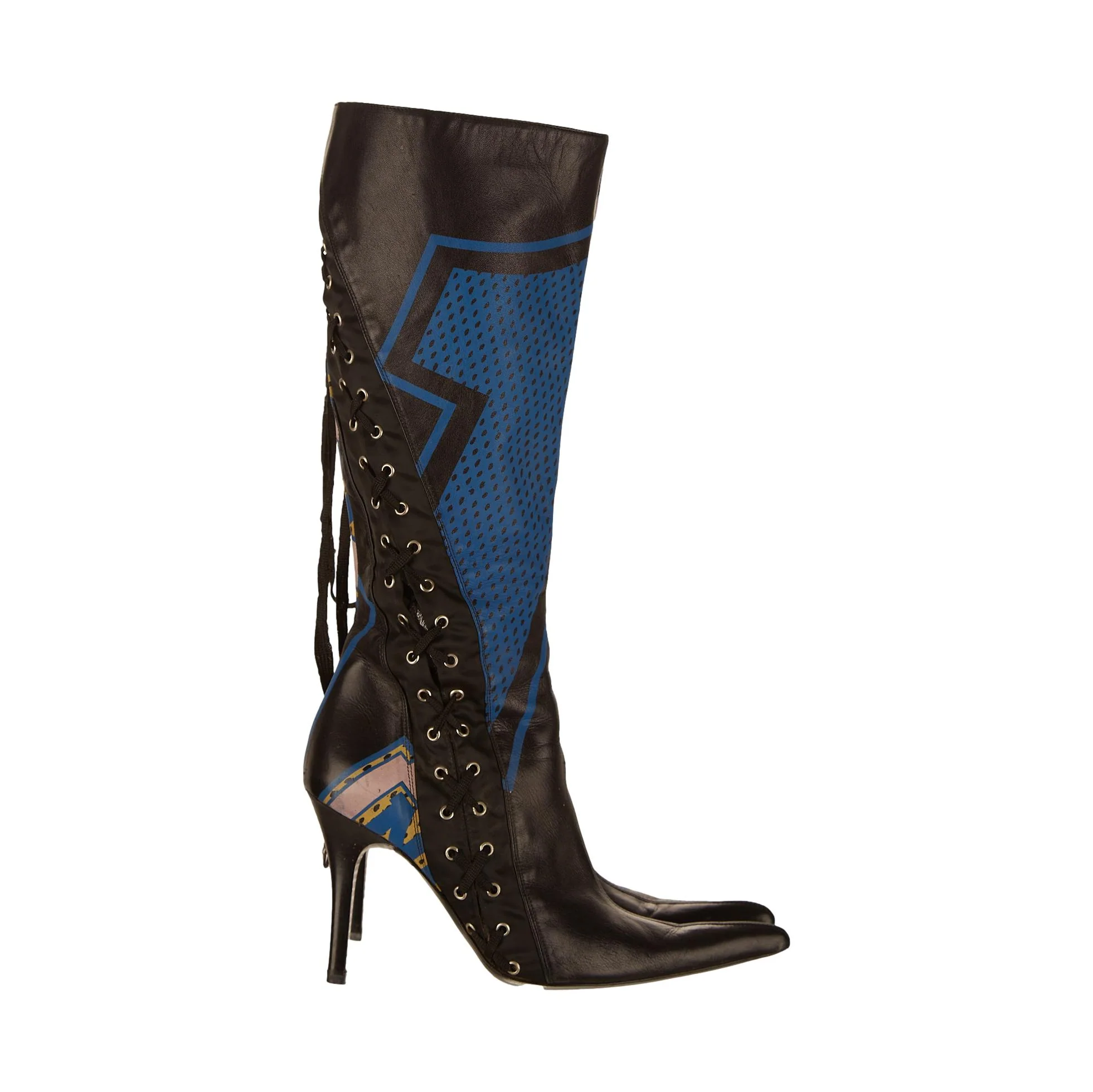 Dolce & Gabbana Black Basketball Print Boots - Image 2