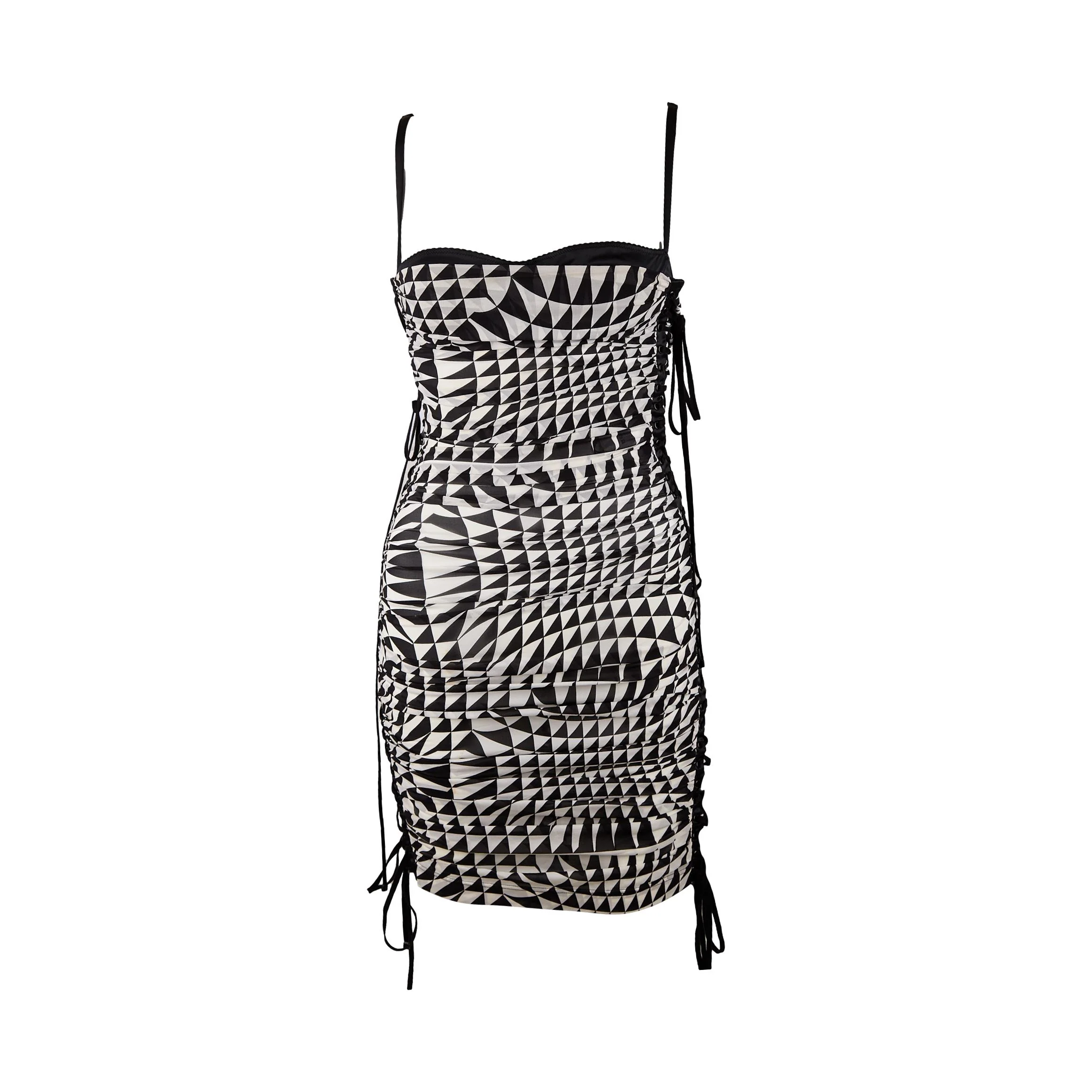 Dolce & Gabbana Black Cinched Lace Up Dress