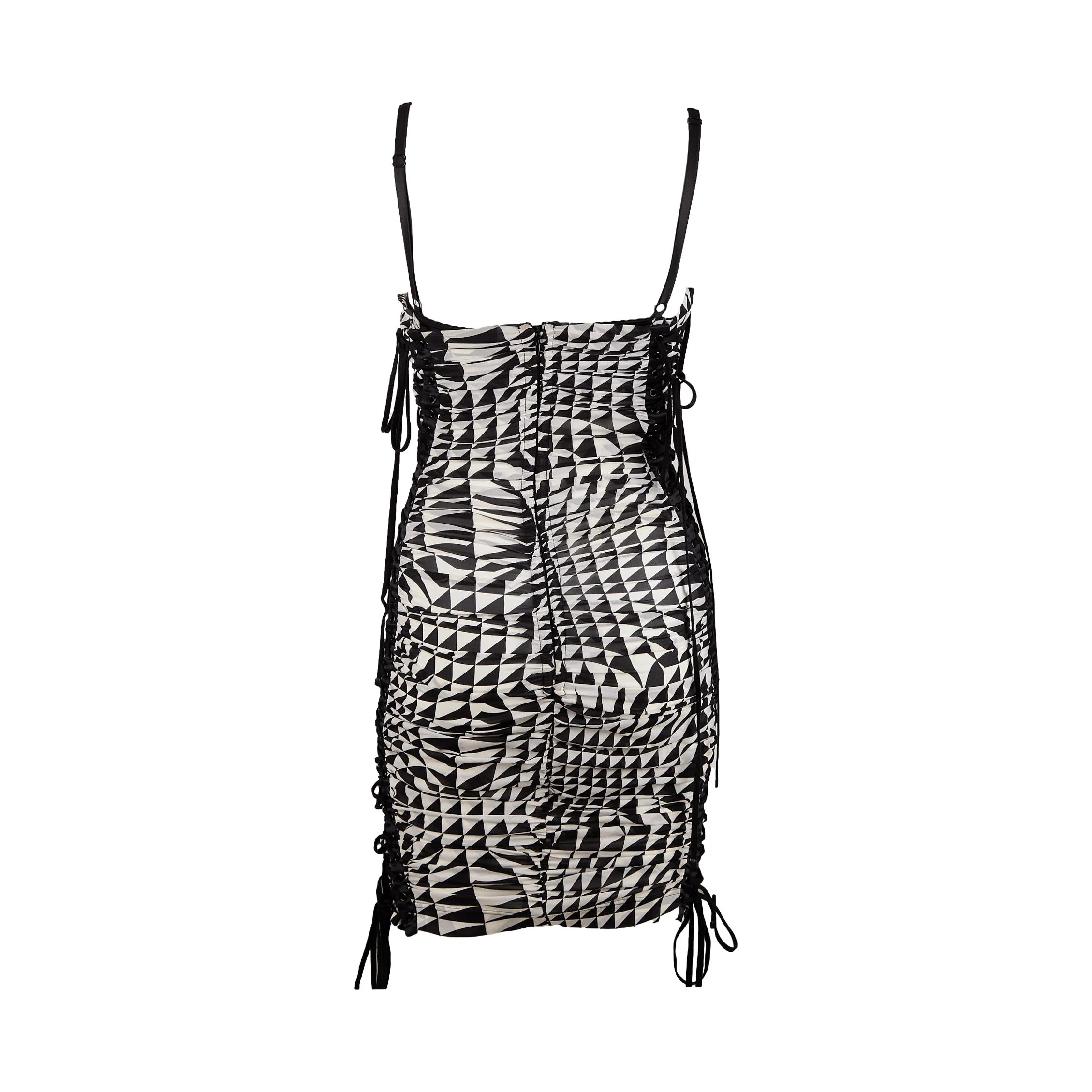 Dolce & Gabbana Black Cinched Lace Up Dress - Image 2