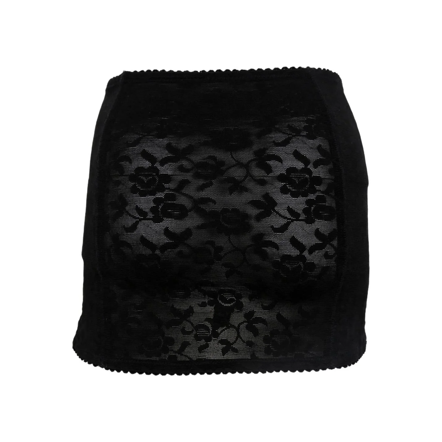 Dolce & Gabbana Black Floral Lace Skirt - Image 2