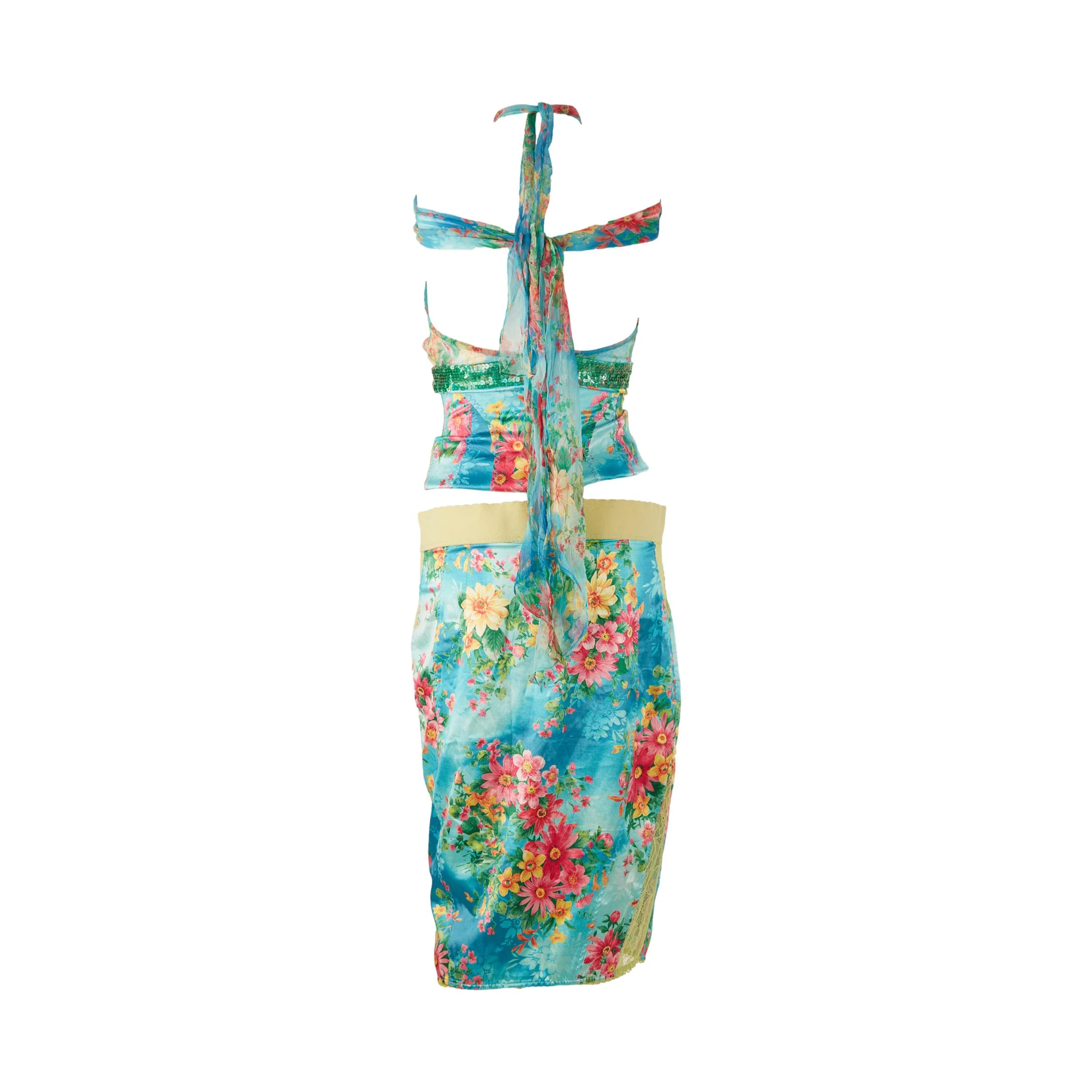 Dolce & Gabbana Blue Floral Skirt Set - Image 2
