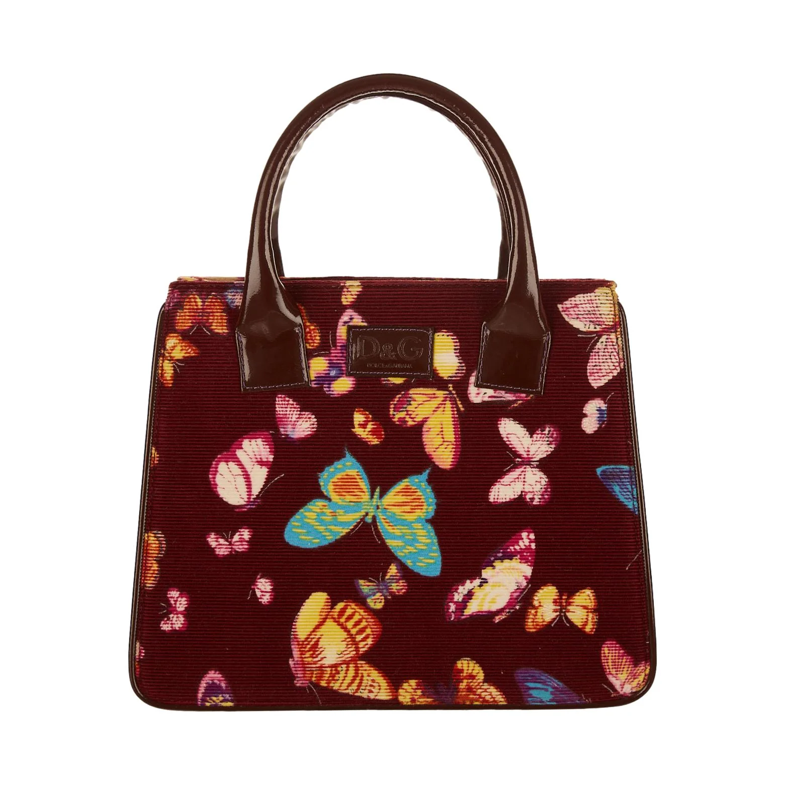 Dolce & Gabbana Burgundy Butterfly Top Handle Bag
