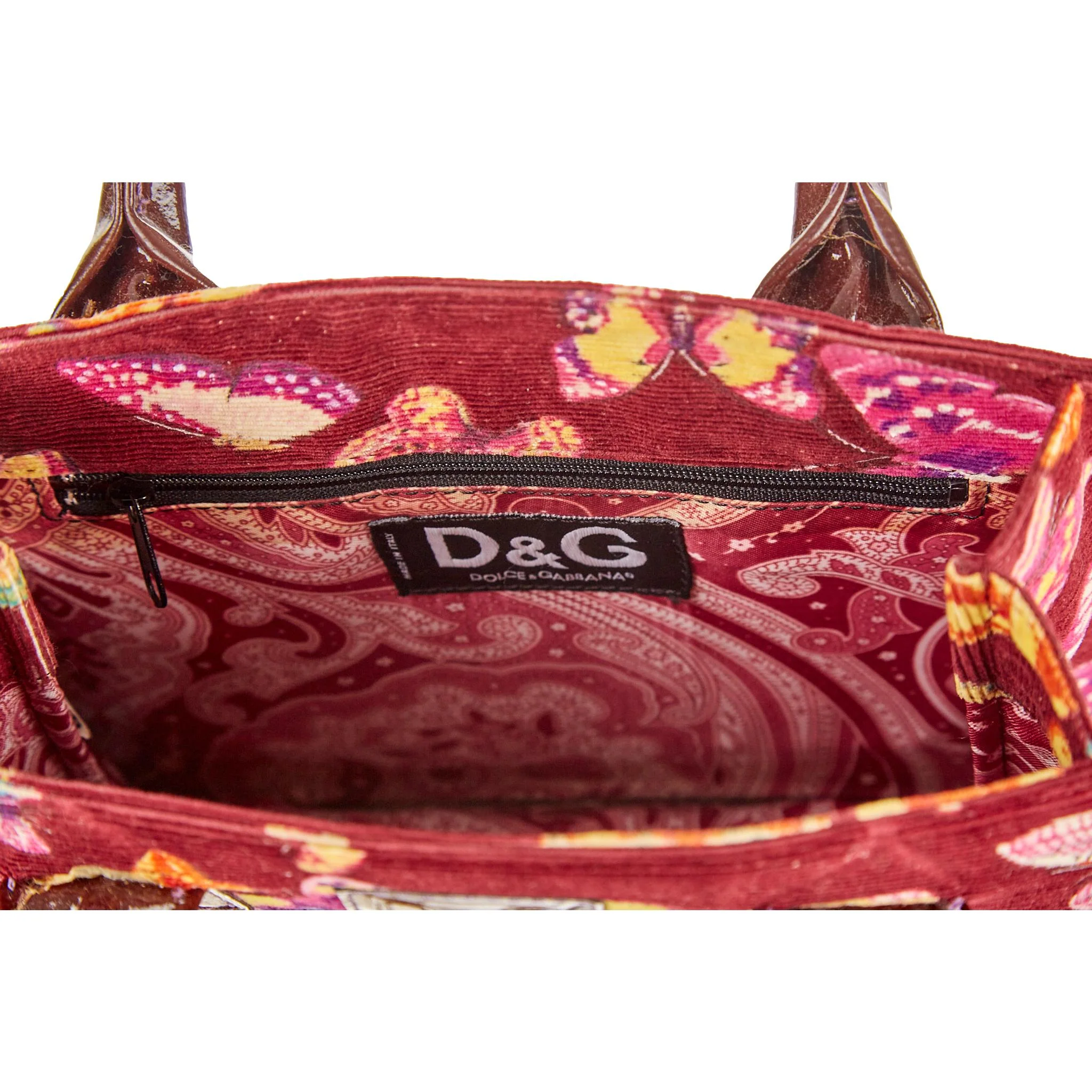 Dolce & Gabbana Burgundy Butterfly Top Handle Bag - Image 4