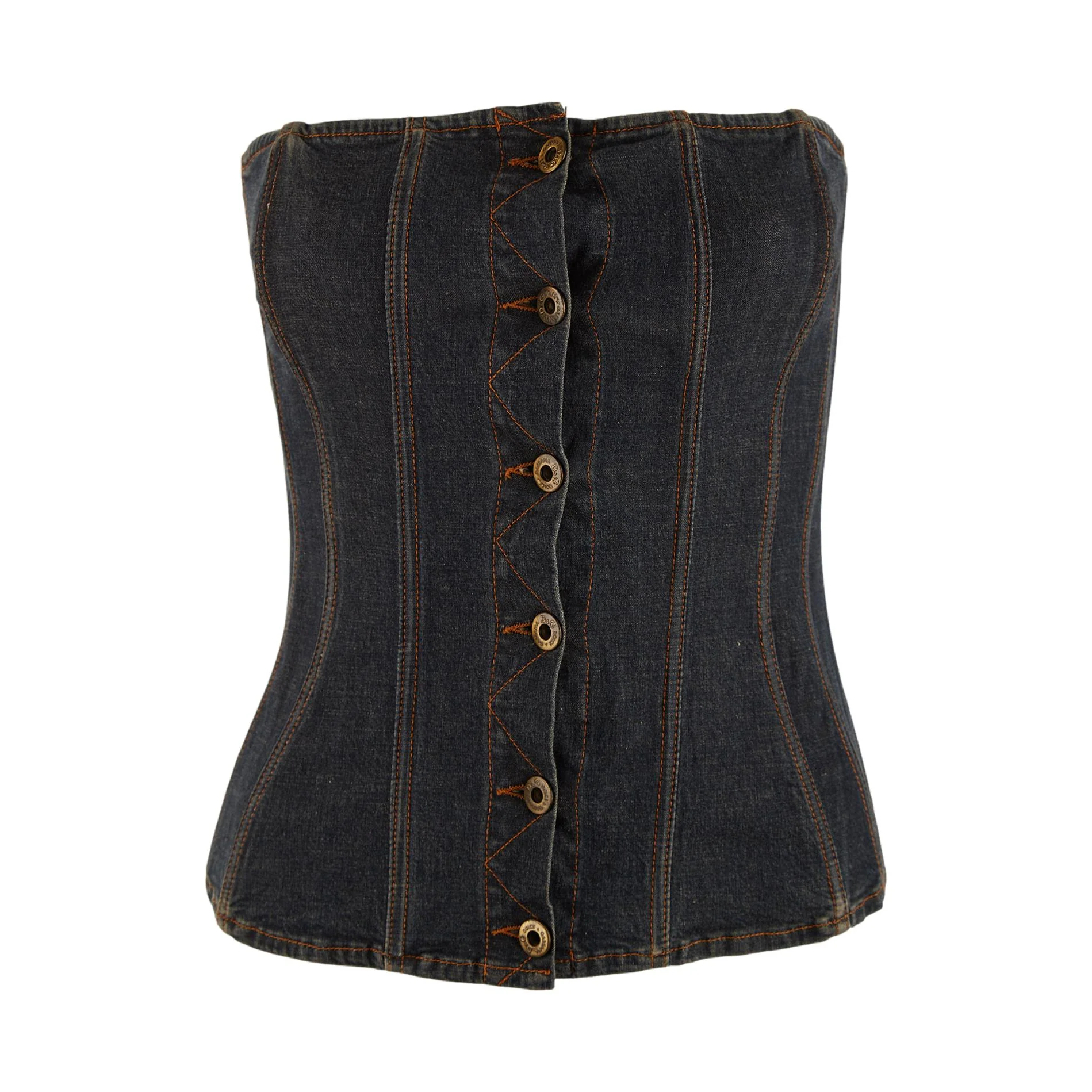 Dolce & Gabbana Denim Button Up Corset