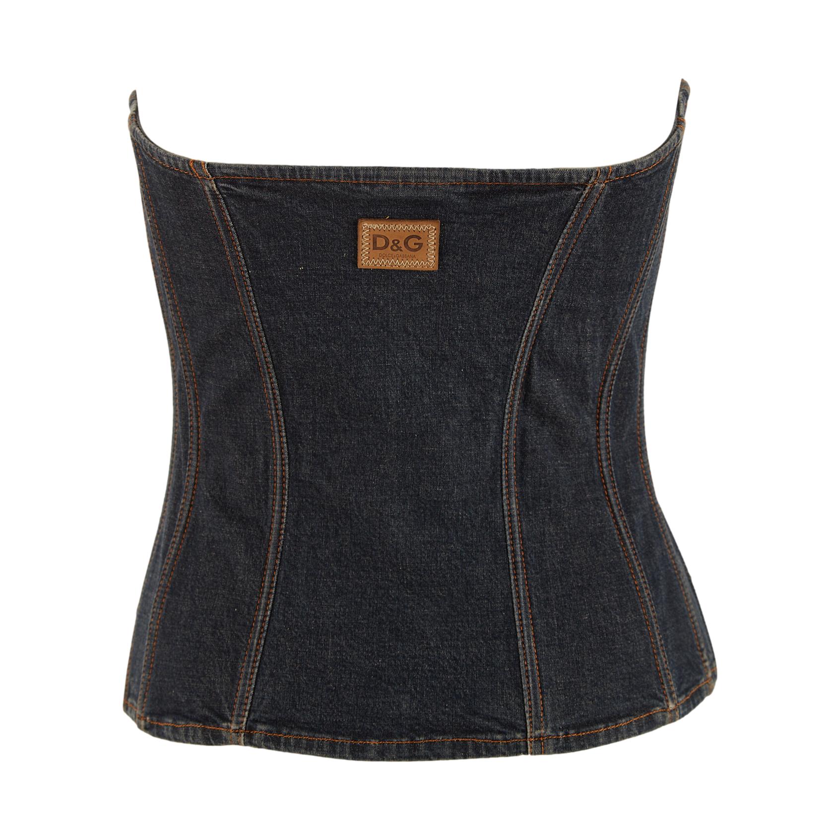 Dolce & Gabbana Denim Button Up Corset - Image 2