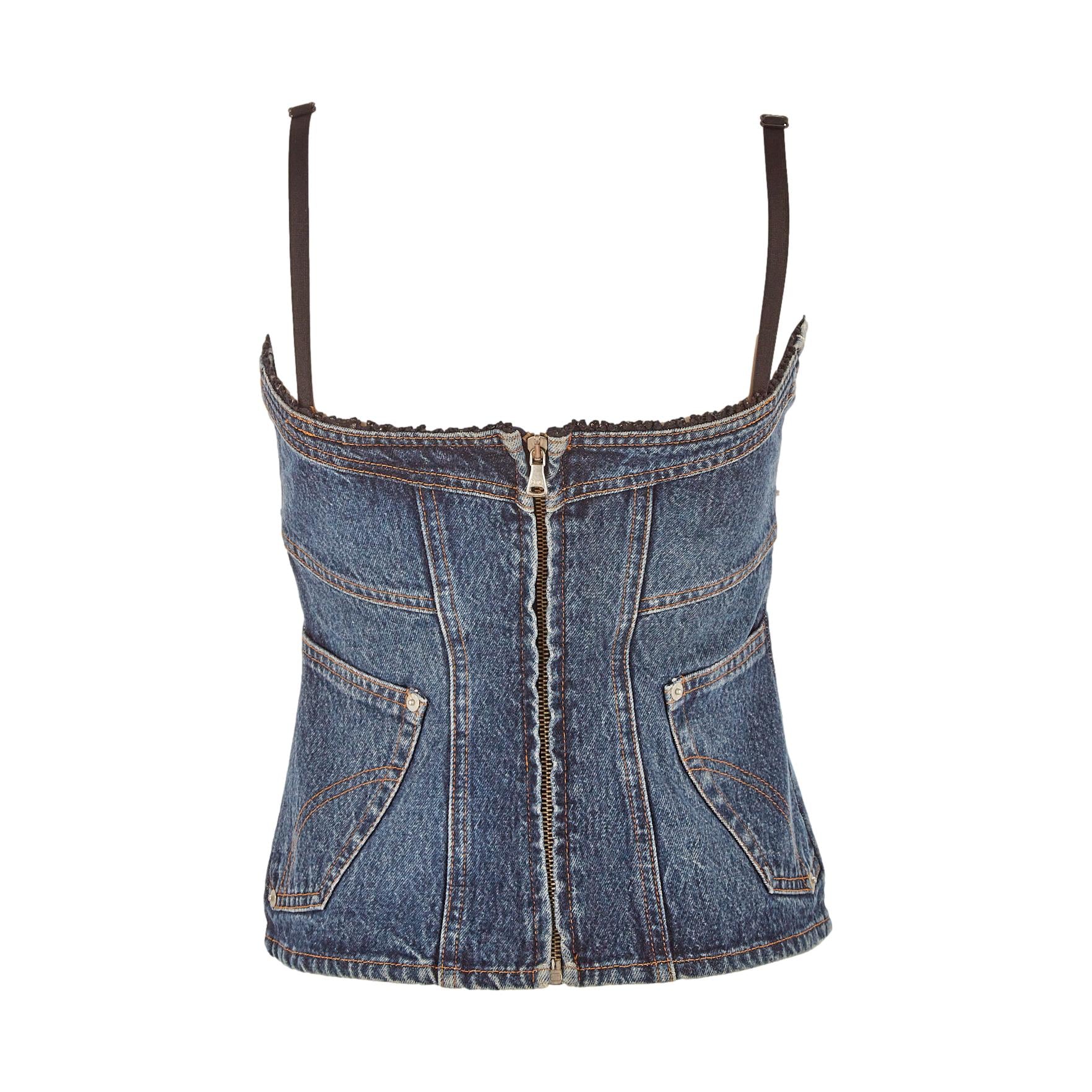 Dolce & Gabbana Denim Pocket Corset - Image 2