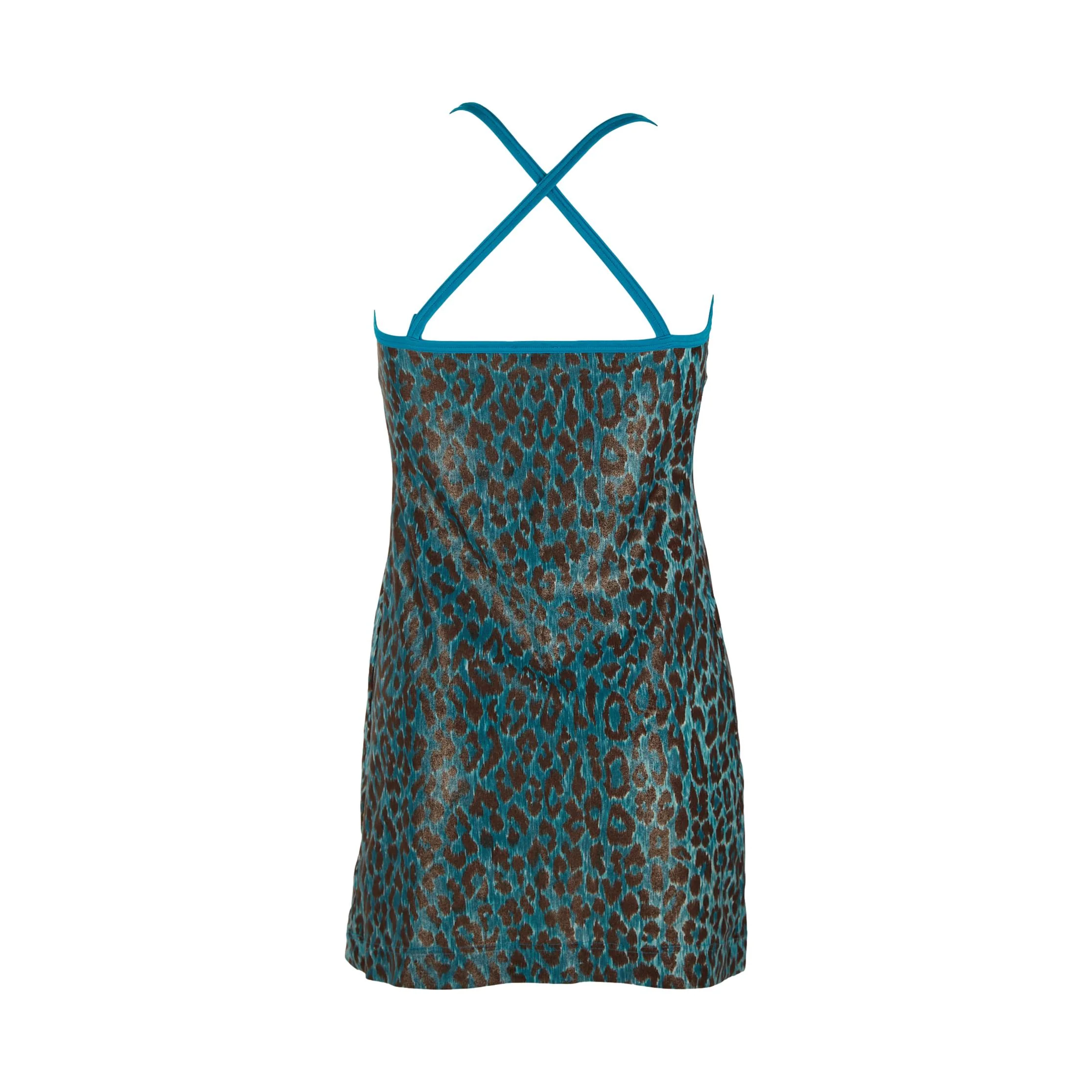 Dolce & Gabbana Blue Leopard Print Dress - Image 2