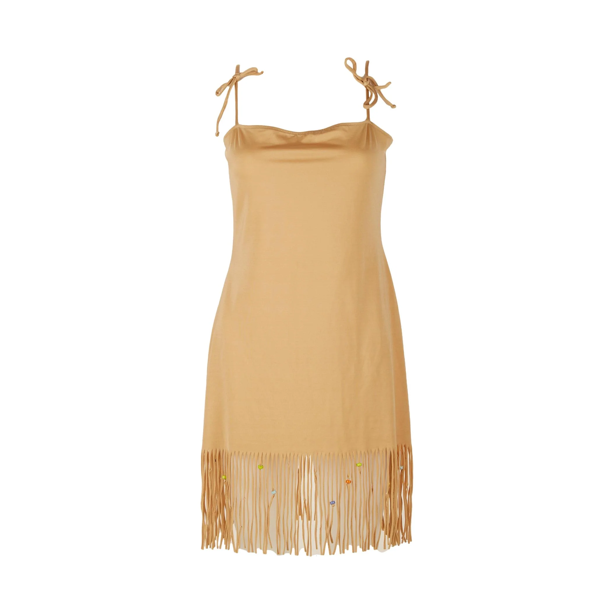 Dolce & Gabbana Nude Beaded Fringe Dress